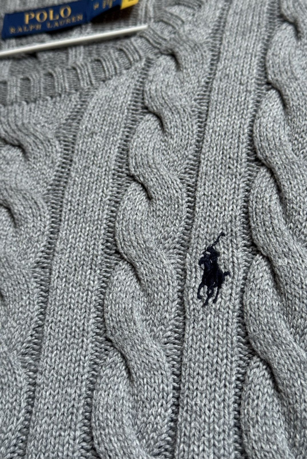 Polo Ralph Lauren Polo Ralph Lauren Cable Knit Cotton Sweater Gray M Size US M / EU 48-50 / 2 - 7 Thumbnail