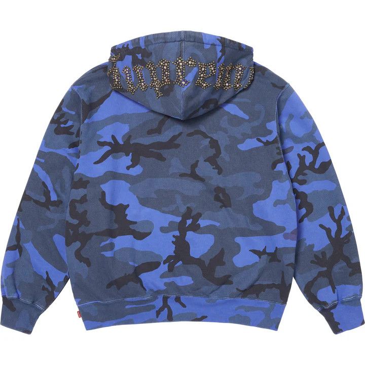 Supreme Supreme Overdyed Studded Hooded Sweatshirt in Blue Camo Size US XXL / EU 58 / 5 - 2 Thumbnail