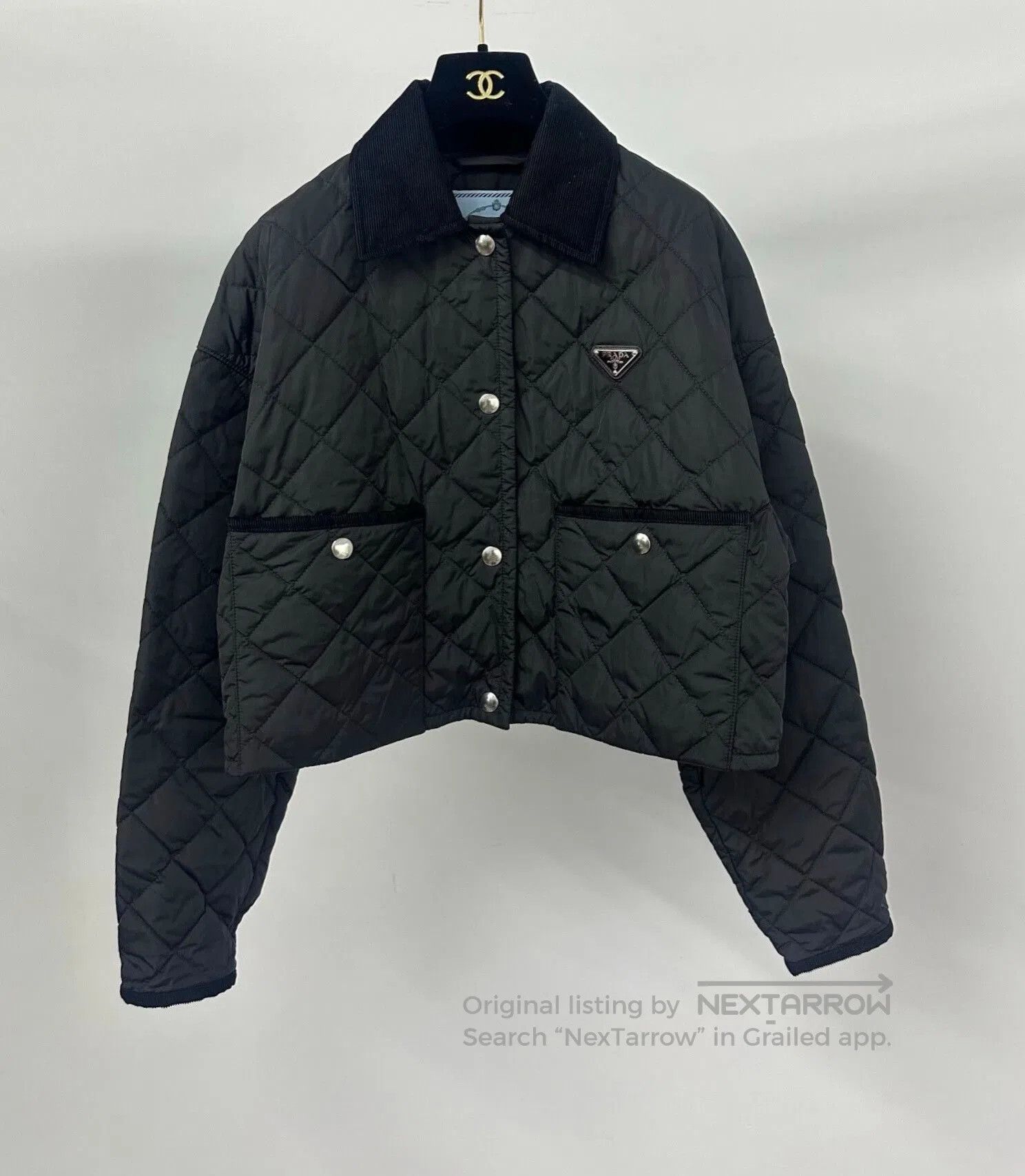 Prada Prada Black Triangle Logo Quilted Jacket. Size S / US 4 / IT 40 - 1 Thumbnail