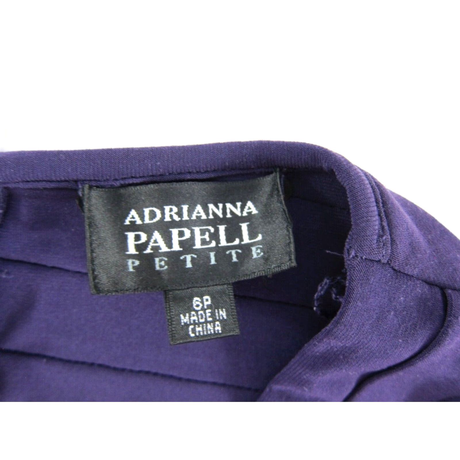 Adrianna Papell Adrianna Papell Eggplant Purple Stretch Layered V-Neck 3/4 Sleeve Dress 6 Petite Size M / US 6-8 / IT 42-44 - 3 Thumbnail