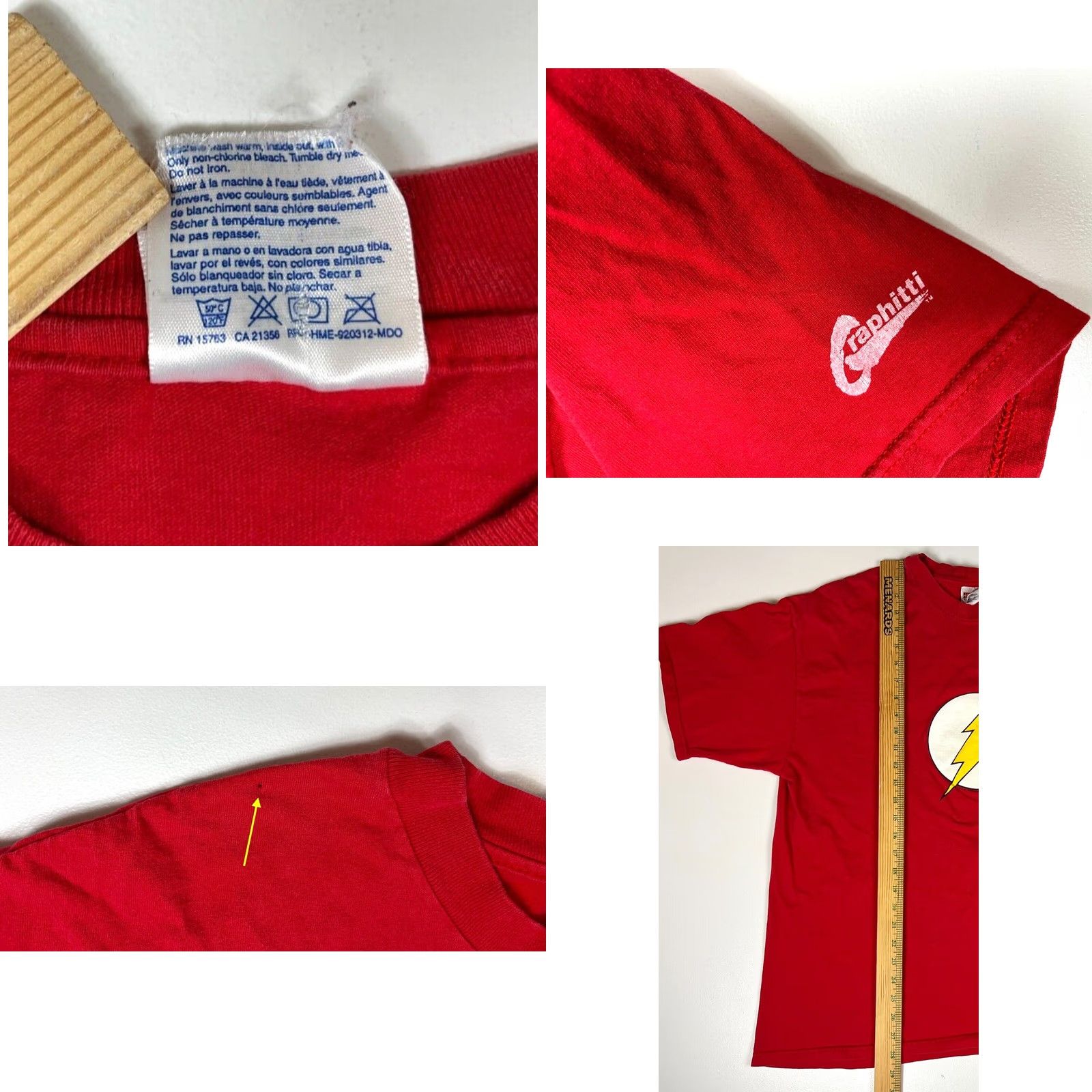 Hanes VINTAGE DC Comics The Flash T-Shirt Hanes Made in USA XL Red Unisex Adults Crew Neck Short Sleeve Cartoon Comics 1988 Mens Womens Size US XL / EU 56 / 4 - 8 Thumbnail