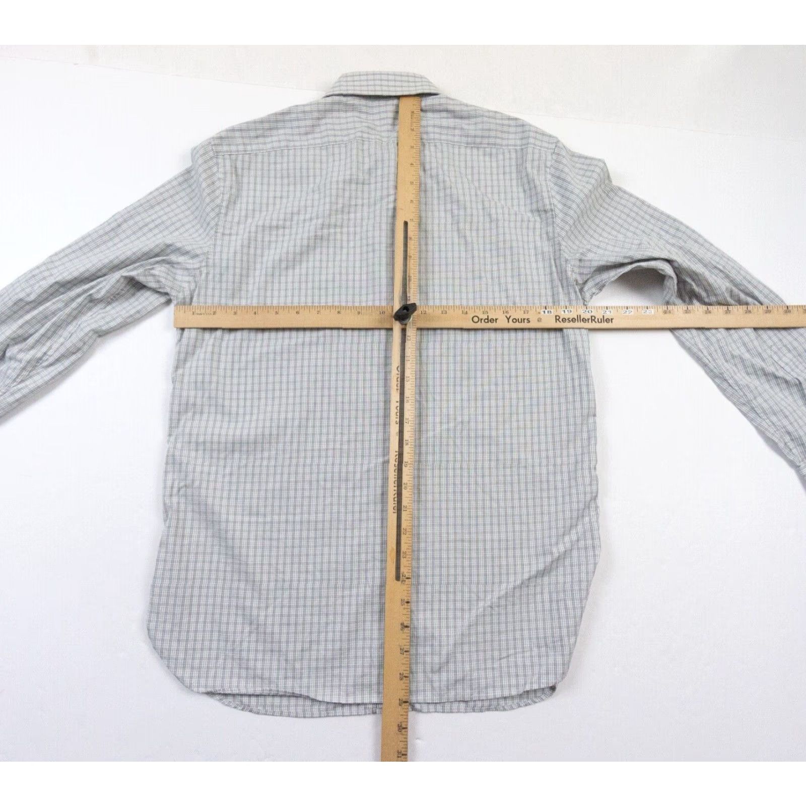 John Varvatos John Varvatos Button Up Shirt Mens 15 32/33 Gray Check Long Sleeve Regular Fit Preppy Size US M / EU 48-50 / 2 - 7 Thumbnail