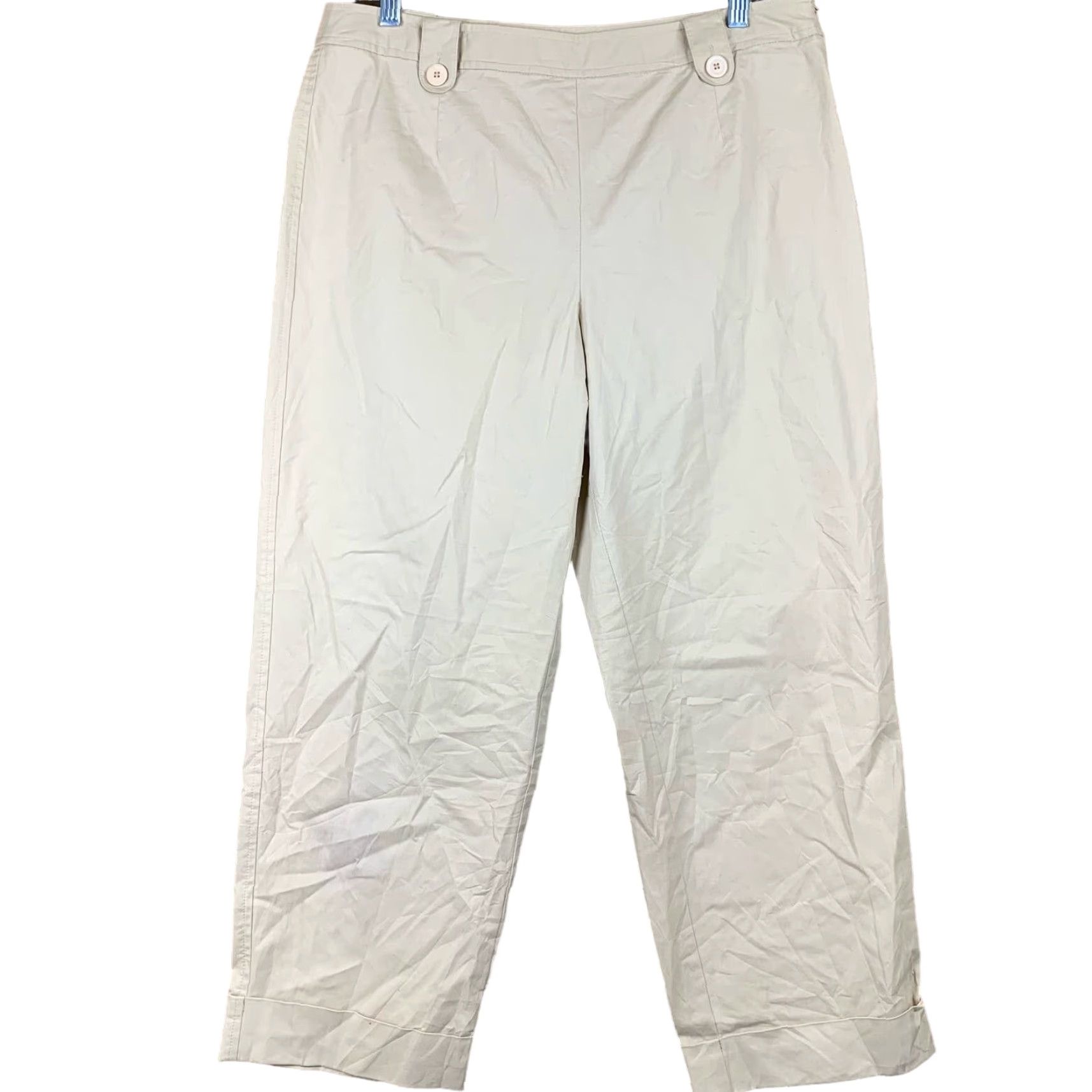 Talbots Talbots Women Pants Tan High Rise Pull On Side Zip Cuffed Ankle Stretch 12 Size 24" / US 00 / IT 34 - 2 Thumbnail