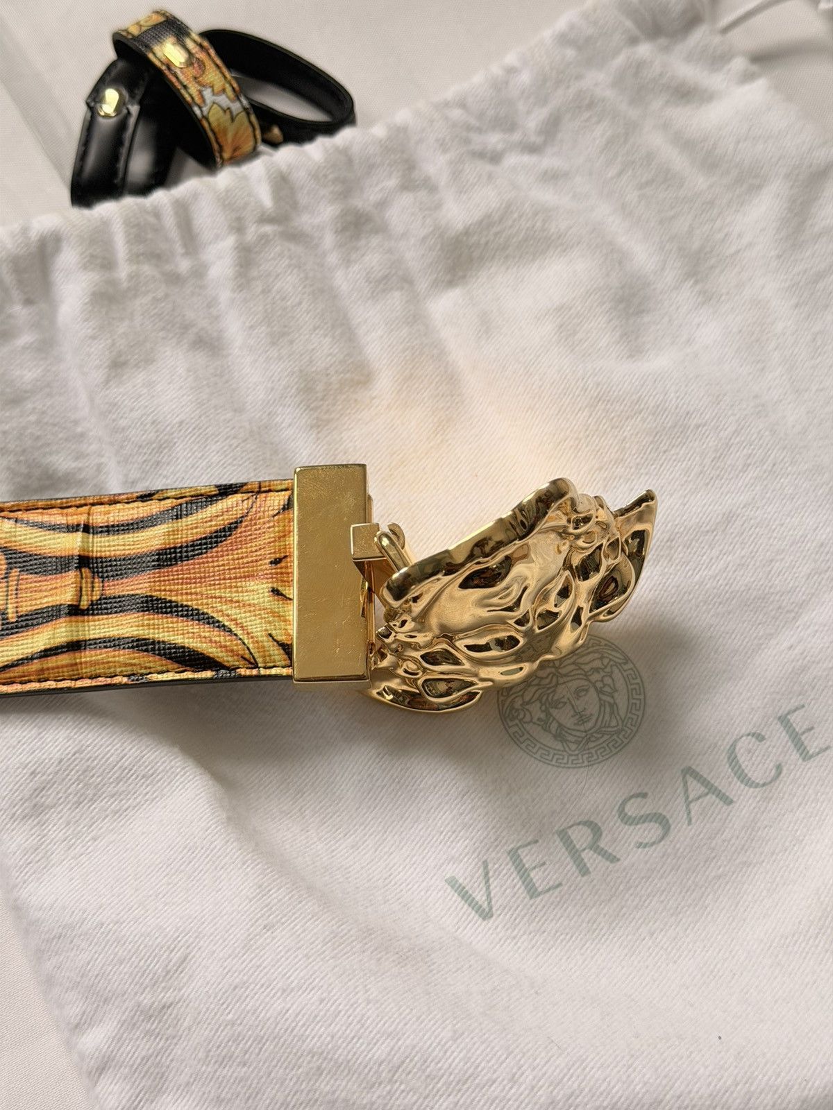 Versace Versace Medusa Reversible Baroque Leather Belt Made In Italy Size 32 - 7 Thumbnail