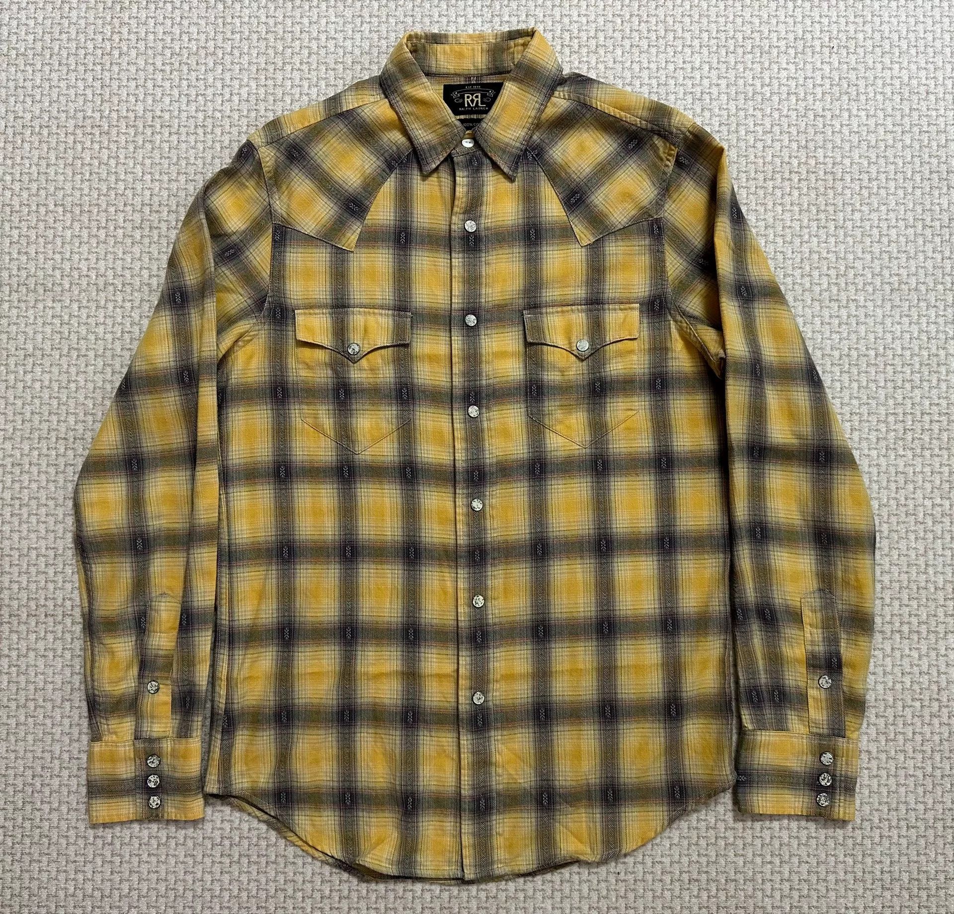 RRL Ralph Lauren RRL Double RL 2012 Shadow Plaid Western Shirt Size US S / EU 44-46 / 1 - 1 Thumbnail