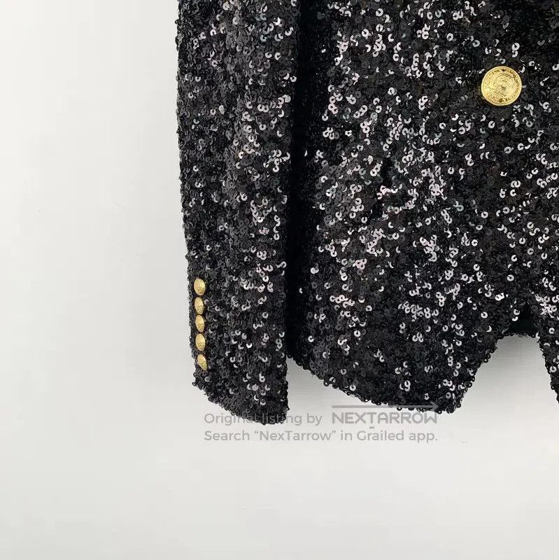 Balmain Balmain Black Sequin Jacket Size S . Size S / US 4 / IT 40 - 4 Thumbnail