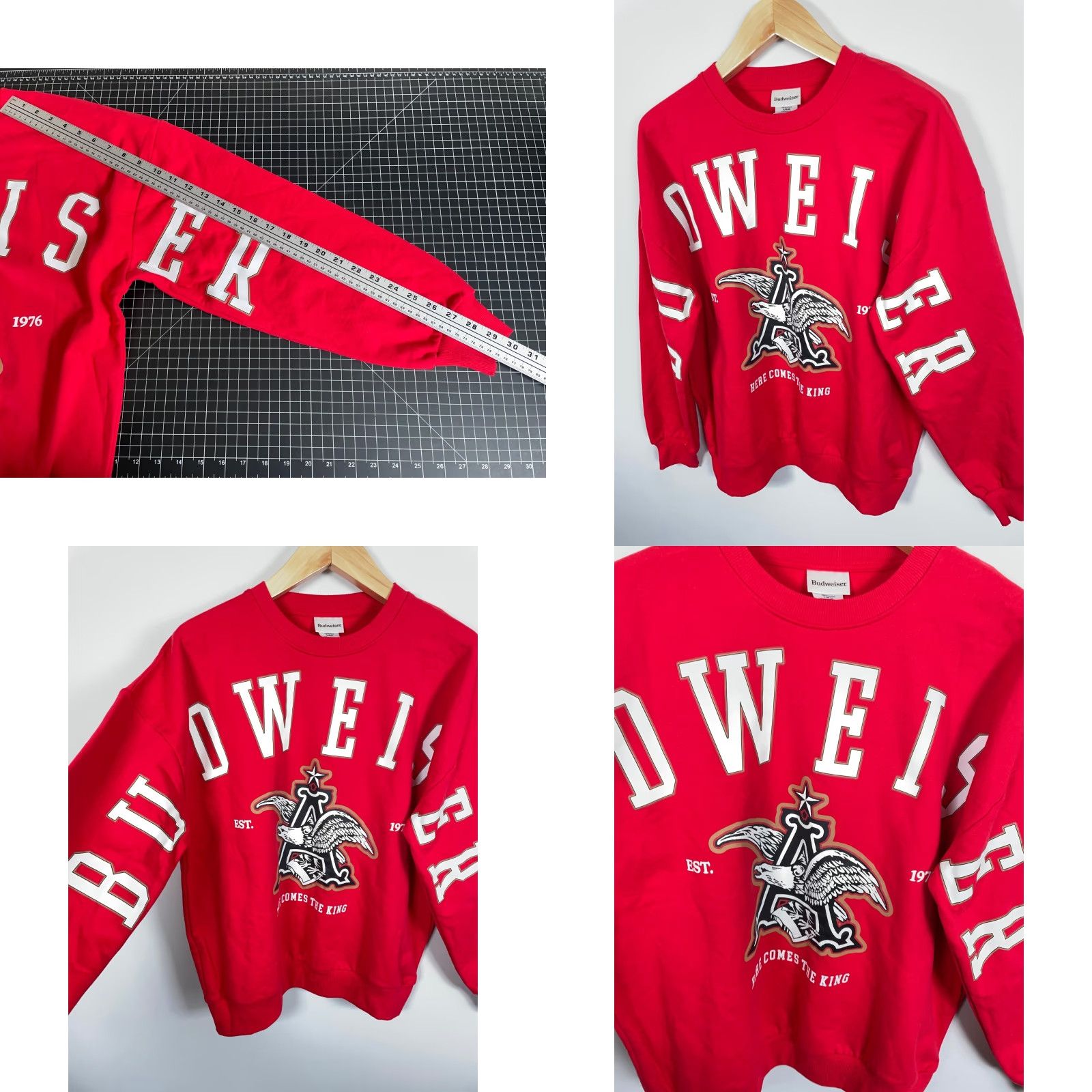 Budweiser Budweiser Sweatshirt Adult Large Red King of Beers Retro Spell Out Crewneck Logo Shirt Size US L / EU 52-54 / 3 - 8 Thumbnail