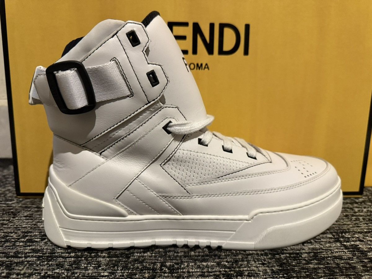 Fendi Tennis Fendi Leather Hightop Sneakers Model 7e1397a0u3f0454 Size US 8 / EU 41 - 3 Thumbnail