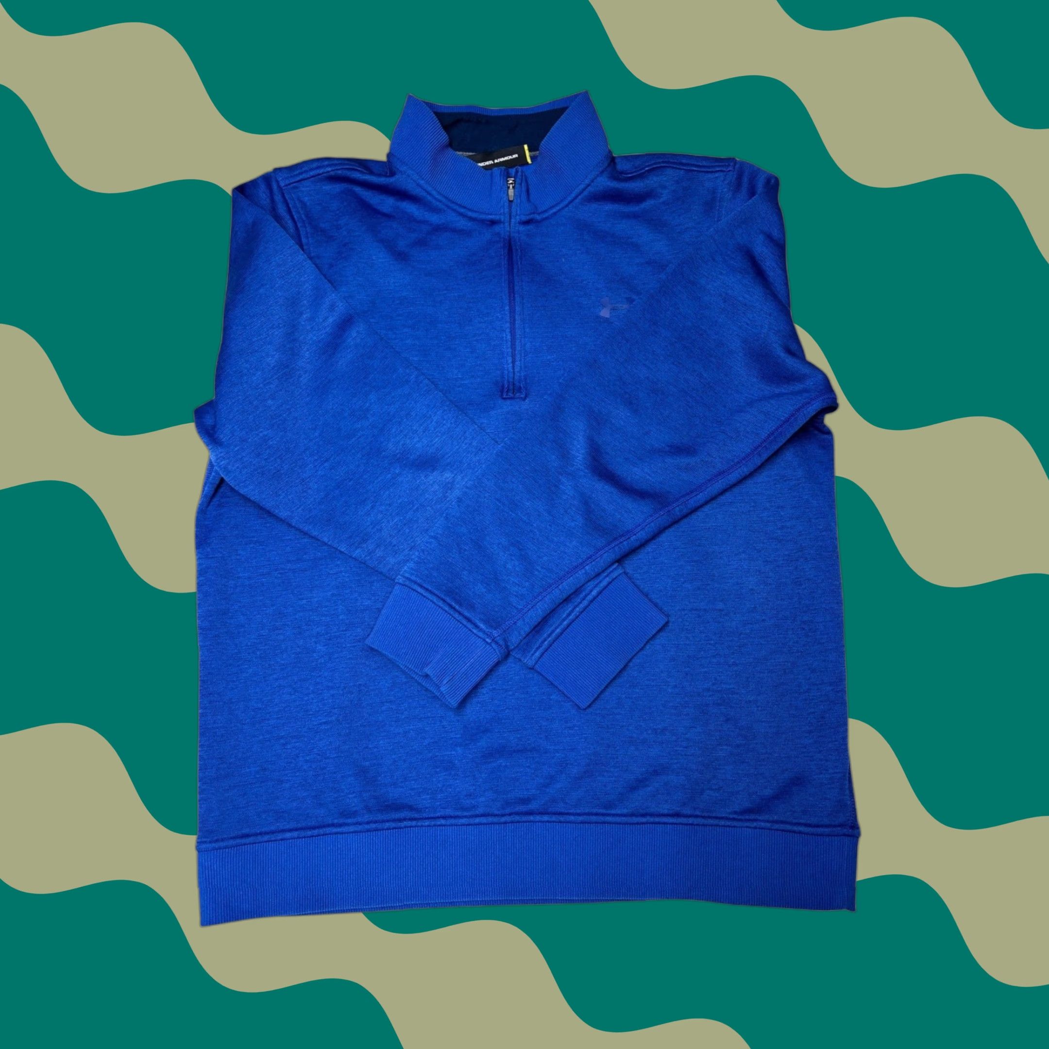 Under Armour Under Armour Pullover Sweater 1/4 Zip Blue Long Sleeve Loose Fit L Mens Size US L / EU 52-54 / 3 - 1 Thumbnail