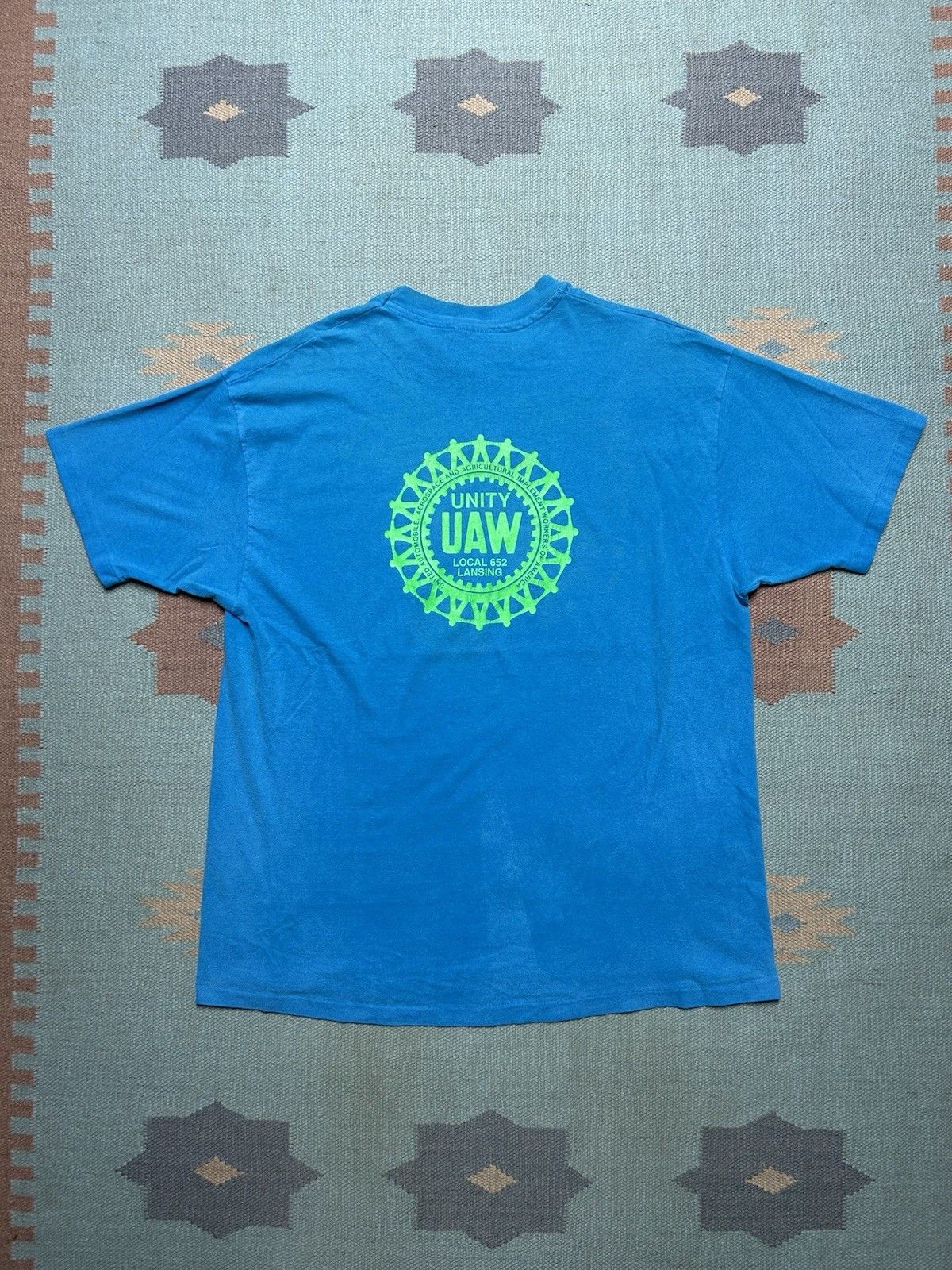 Vintage 80s t shirt local 652 Union Lansing Michigan Hanes cotton XL Size US XL / EU 56 / 4 - 1 Thumbnail