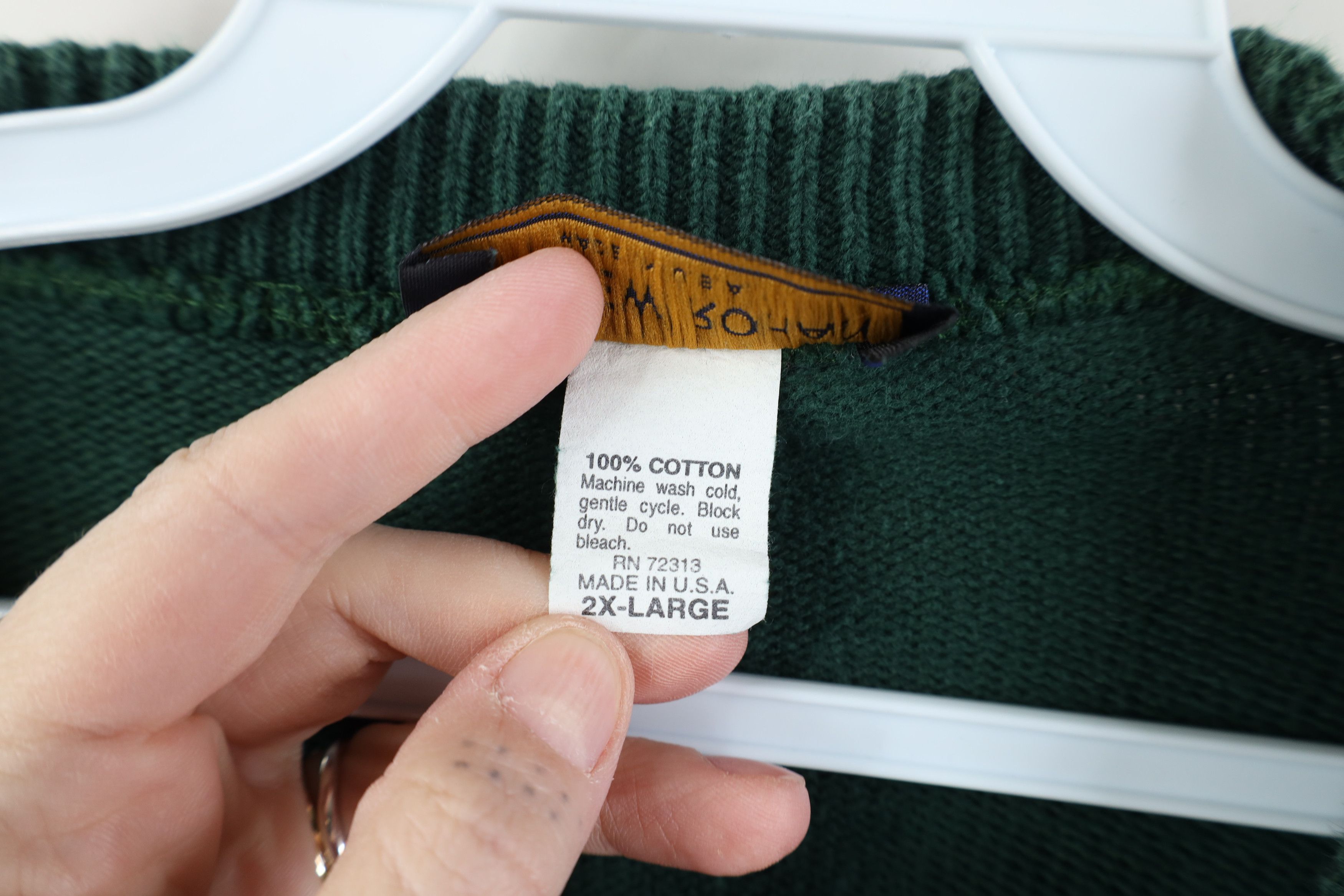 Vintage Vintage 90s Trout Club Fishing Knit Sweater Green USA Size US XXL / EU 58 / 5 - 7 Thumbnail