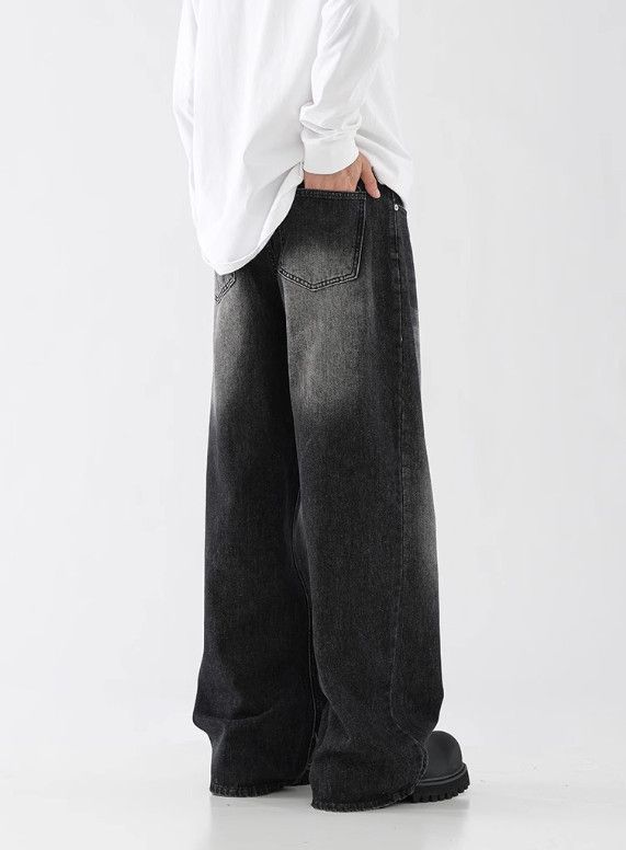 Japanese Brand Men's Retro Casual Washed Clean-Fit Straight-Leg Jeans Size US 32 / EU 48 - 3 Thumbnail