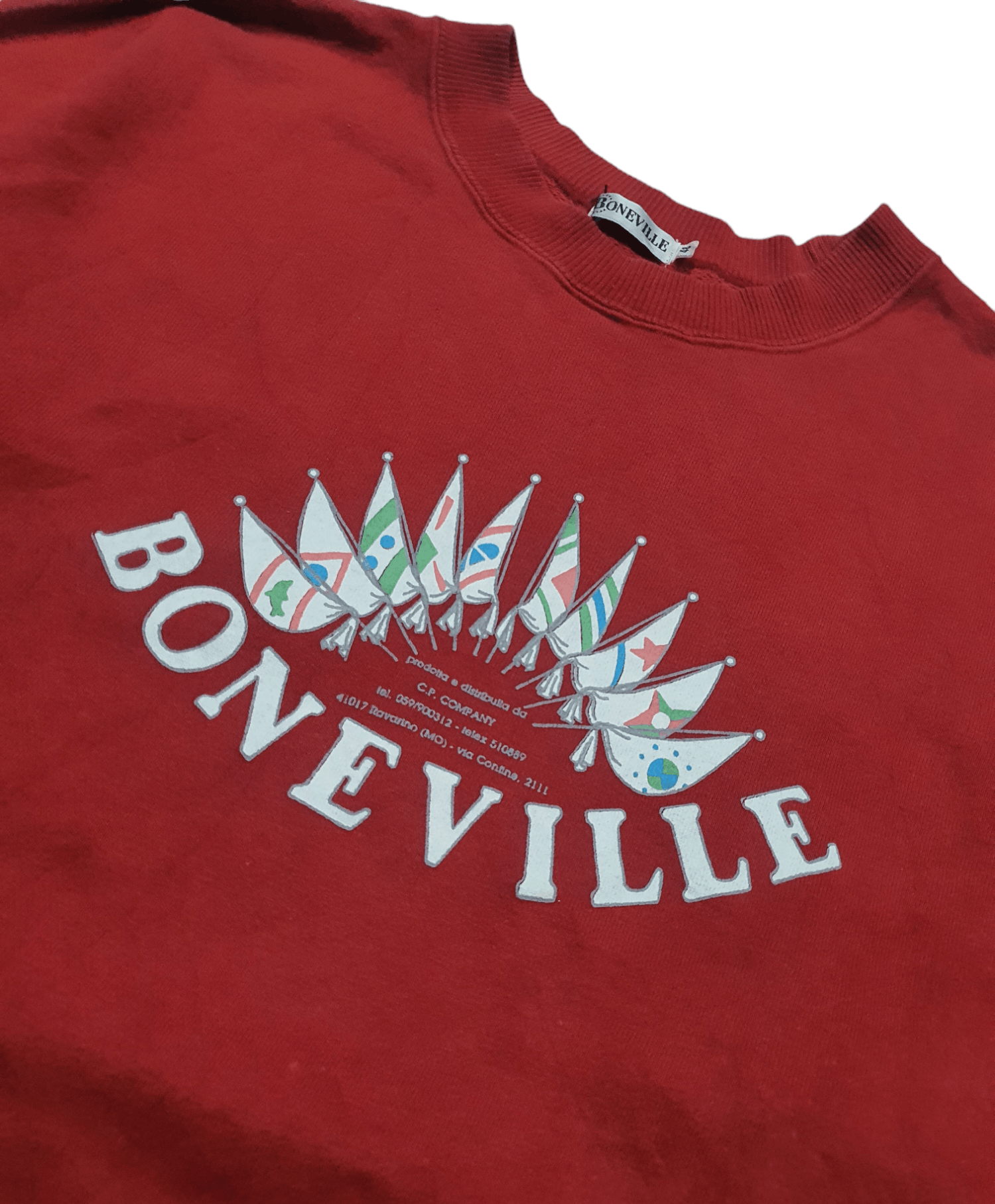 Boneville × C.P. Company × Massimo Osti Vtg 80s BONEVILLE C.P. COMPANY Crewneck Sweatshirt Spellout Size US M / EU 48-50 / 2 - 2 Thumbnail