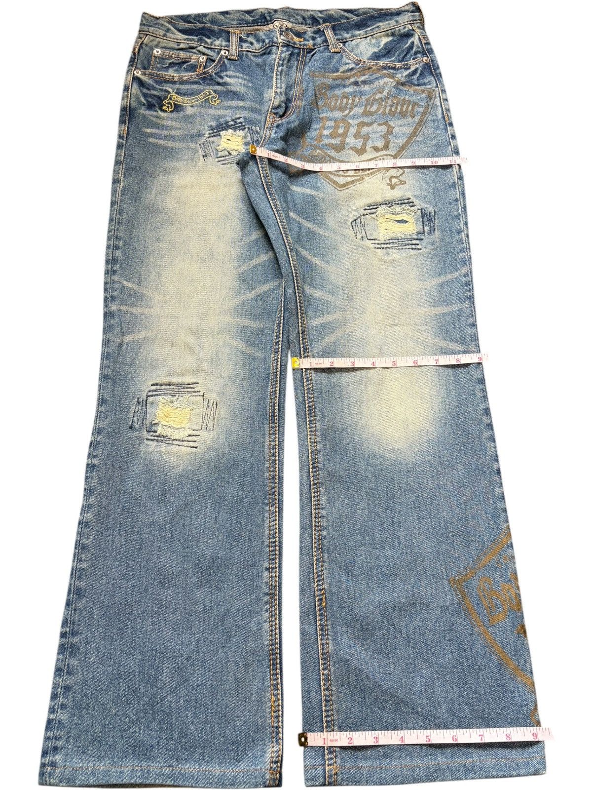 Body Glove Vintage Body Glove Printed Distressed Flare Jeans Size US 33 - 8 Thumbnail