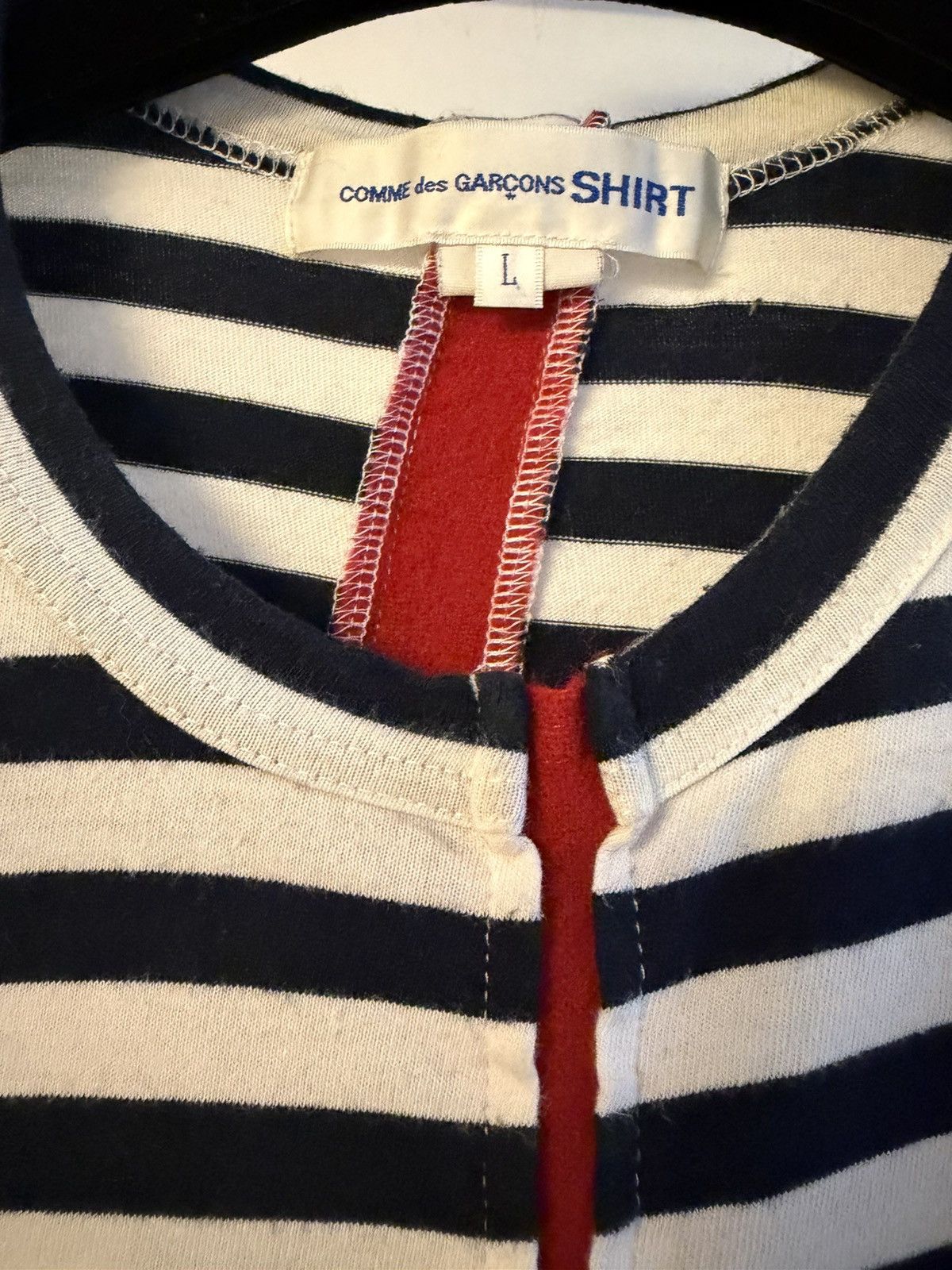Comme des Garcons SHIRT COMME DES GARÇONS SHIRT MAN Asymmetrical Stripe T-Shirt Size US L / EU 52-54 / 3 - 5 Thumbnail