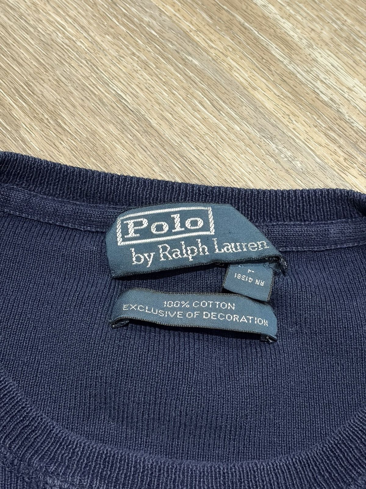 Polo Ralph Lauren Polo by Ralph Lauren Navy Blue Cotton V-Neck Sweatshirt XL Size US XL / EU 56 / 4 - 3 Thumbnail