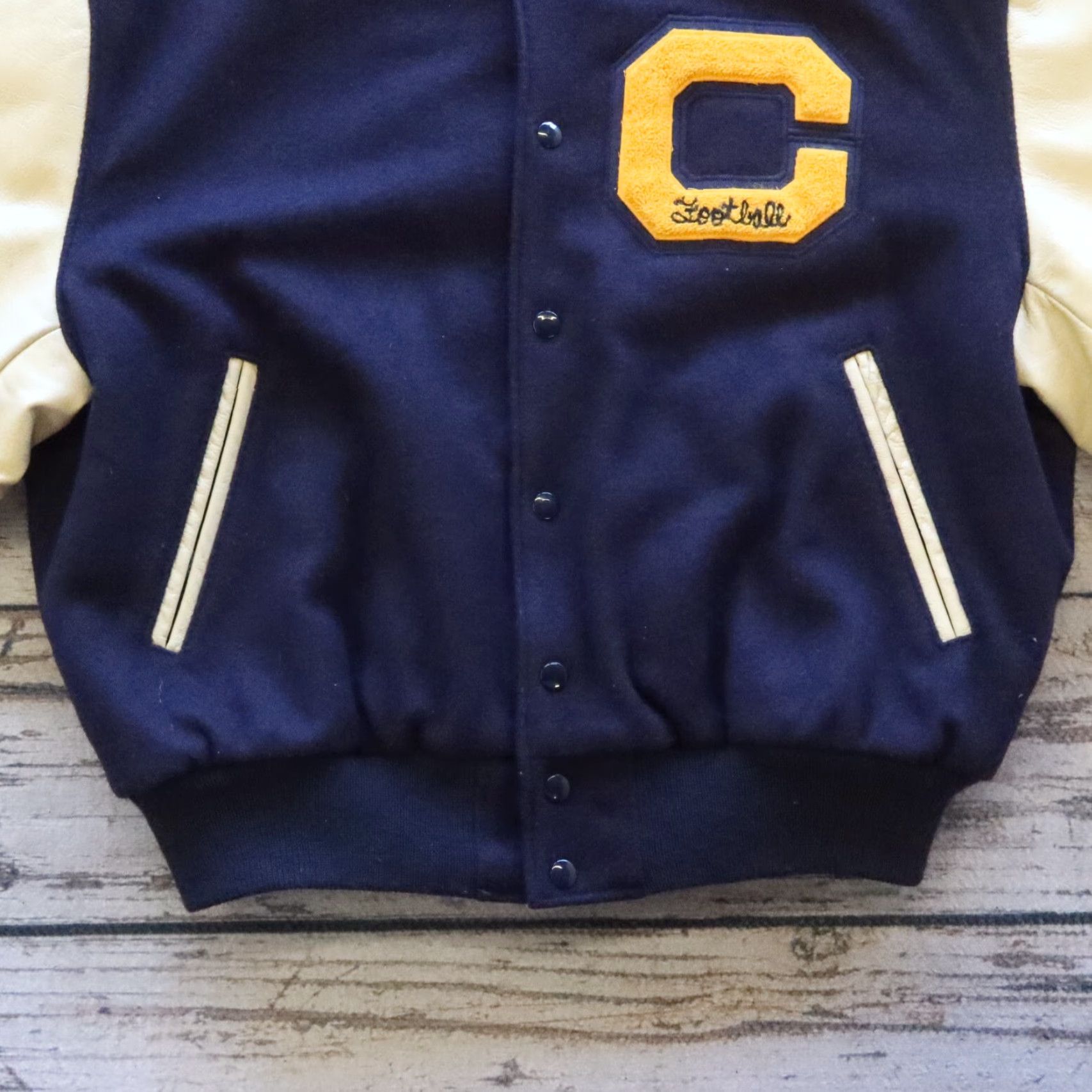 Golden Bear VINTAGE Golden Bear UC Berkeley Leather Wool Varsity Jacket XL Blue Mens Jacket Size US XL / EU 56 / 4 - 3 Thumbnail