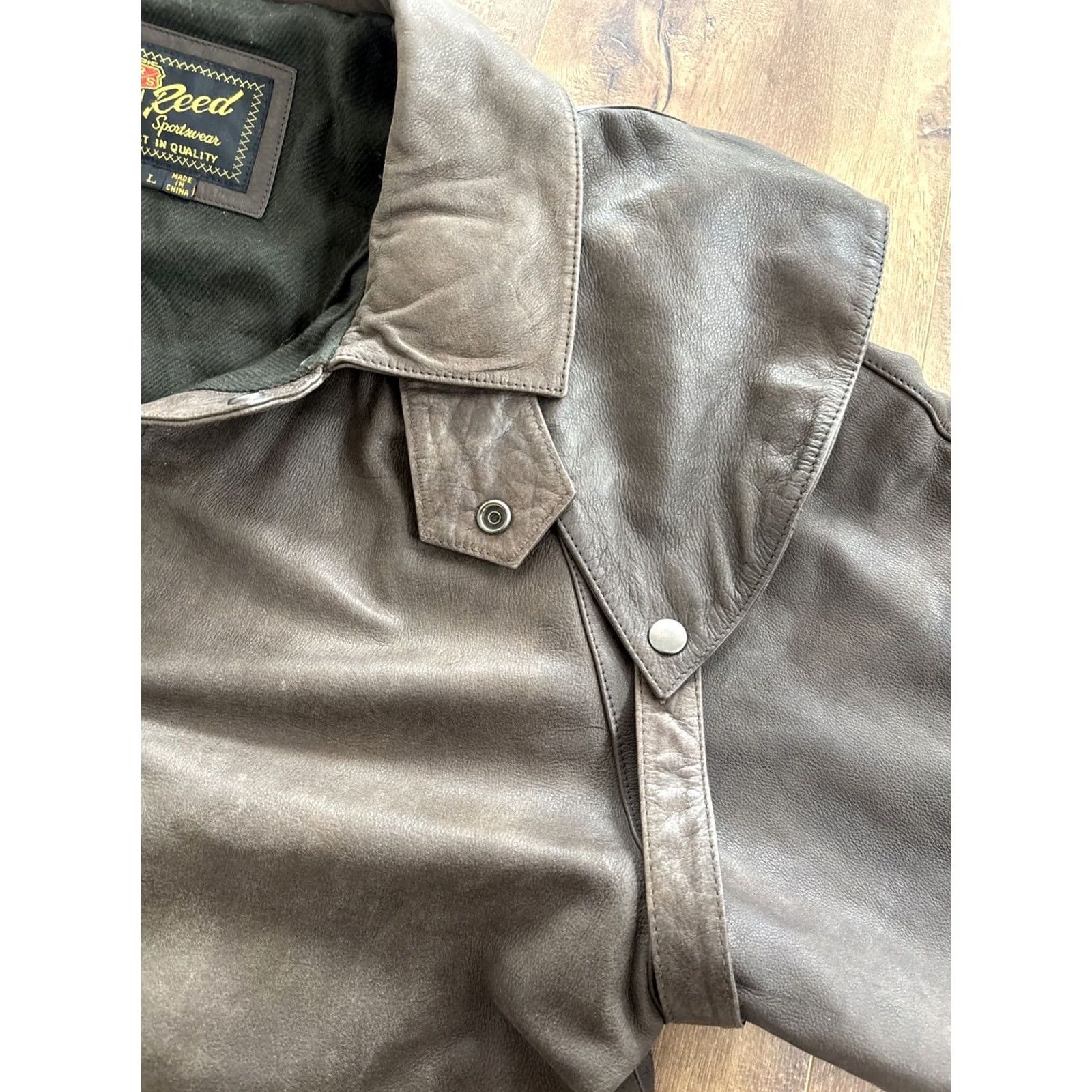 Vintage VTG Reed Leather Duster Coat Mens L Brown Western Long Jacket Trench Coat Button Front Size US L / EU 52-54 / 3 - 4 Thumbnail