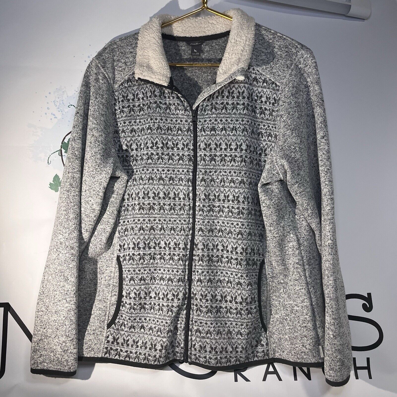 Eddie Bauer Eddie Bauer Women's Crosshatched Sherpa Collar Jacket Size XXL / US 16-18 / IT 52-54 - 1 Thumbnail