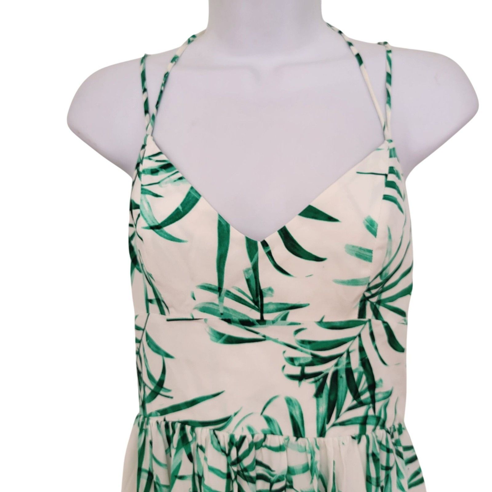 Amanda Uprichard Amanda Uprichard S Silk Green Leaf RIO Maxi Halter Dress Size S / US 4 / IT 40 - 3 Thumbnail