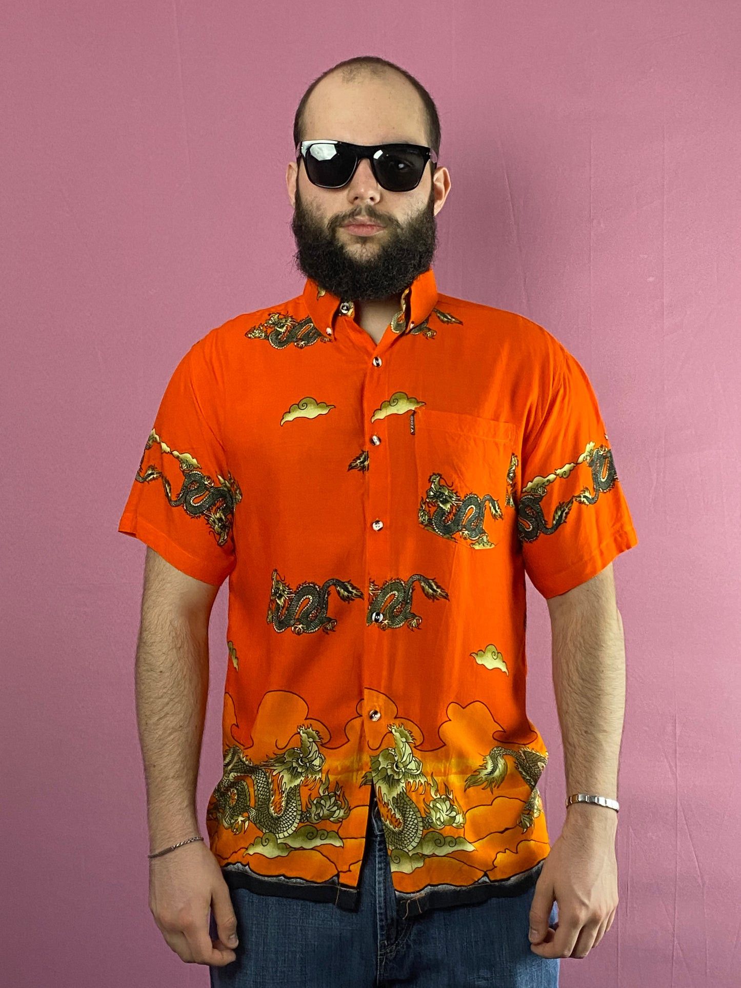 Other Pidoza Vintage Chinese Dragon Print Short Sleeve Shirt - M Size US M / EU 48-50 / 2 - 2 Thumbnail