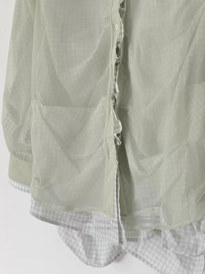 Maison Margiela Maison Margiela 25SS show tulle plaid double shirt| Size S / US 4 / IT 40 - 5 Thumbnail