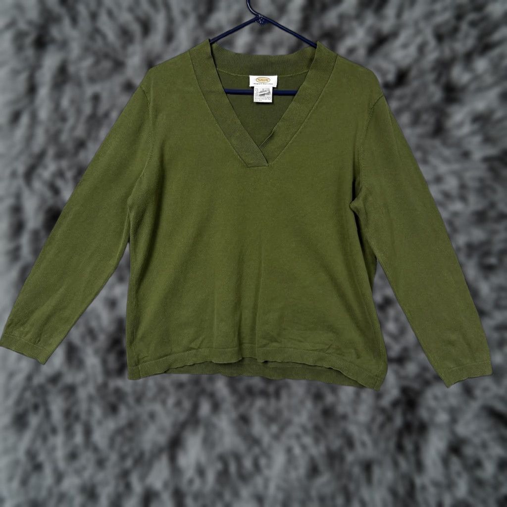 Talbots VINTAGE Talbots Sweater XS Petite Green 90s Preppy V-Neck Pullover Women Adults Size XS / US 0-2 / IT 36-38 - 1 Thumbnail