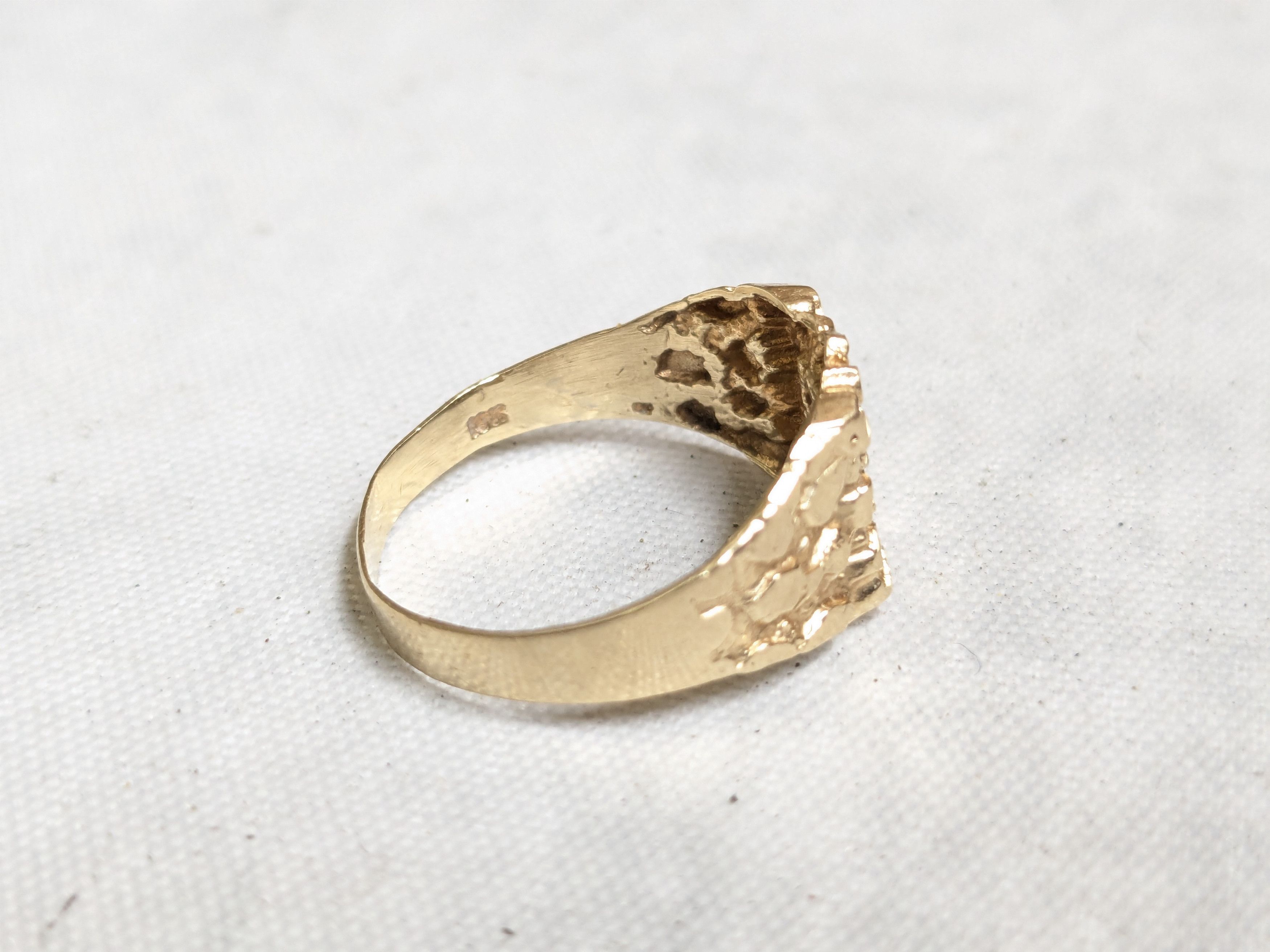 Jewelry Vintage 10k Yellow Gold Nugget Ring Size 8.75 Size ONE SIZE - 3 Thumbnail