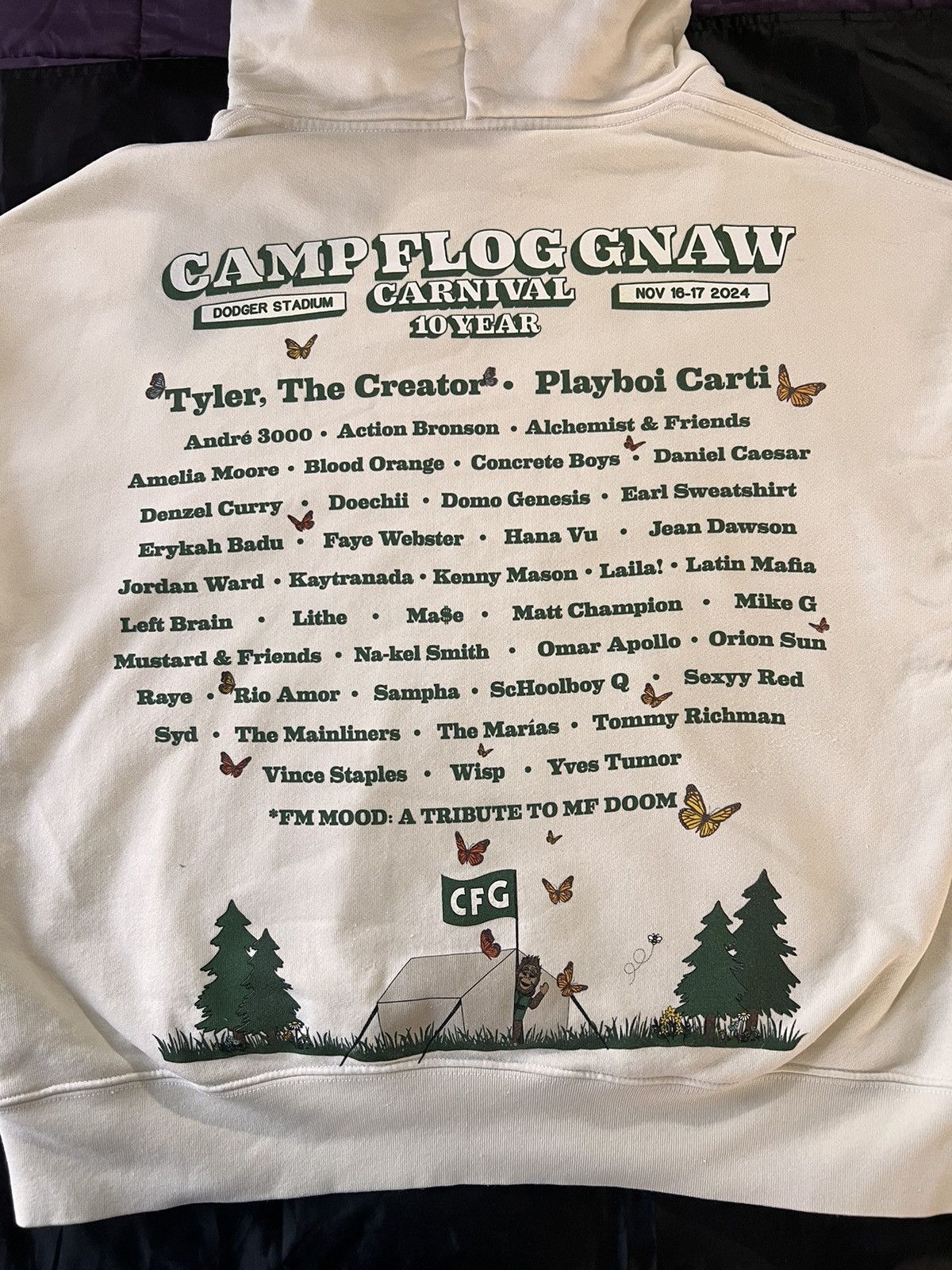 Golf Wang CAMPFLOGNAW 2024 10 Year Cream Hoodie Size US M / EU 48-50 / 2 - 3 Thumbnail