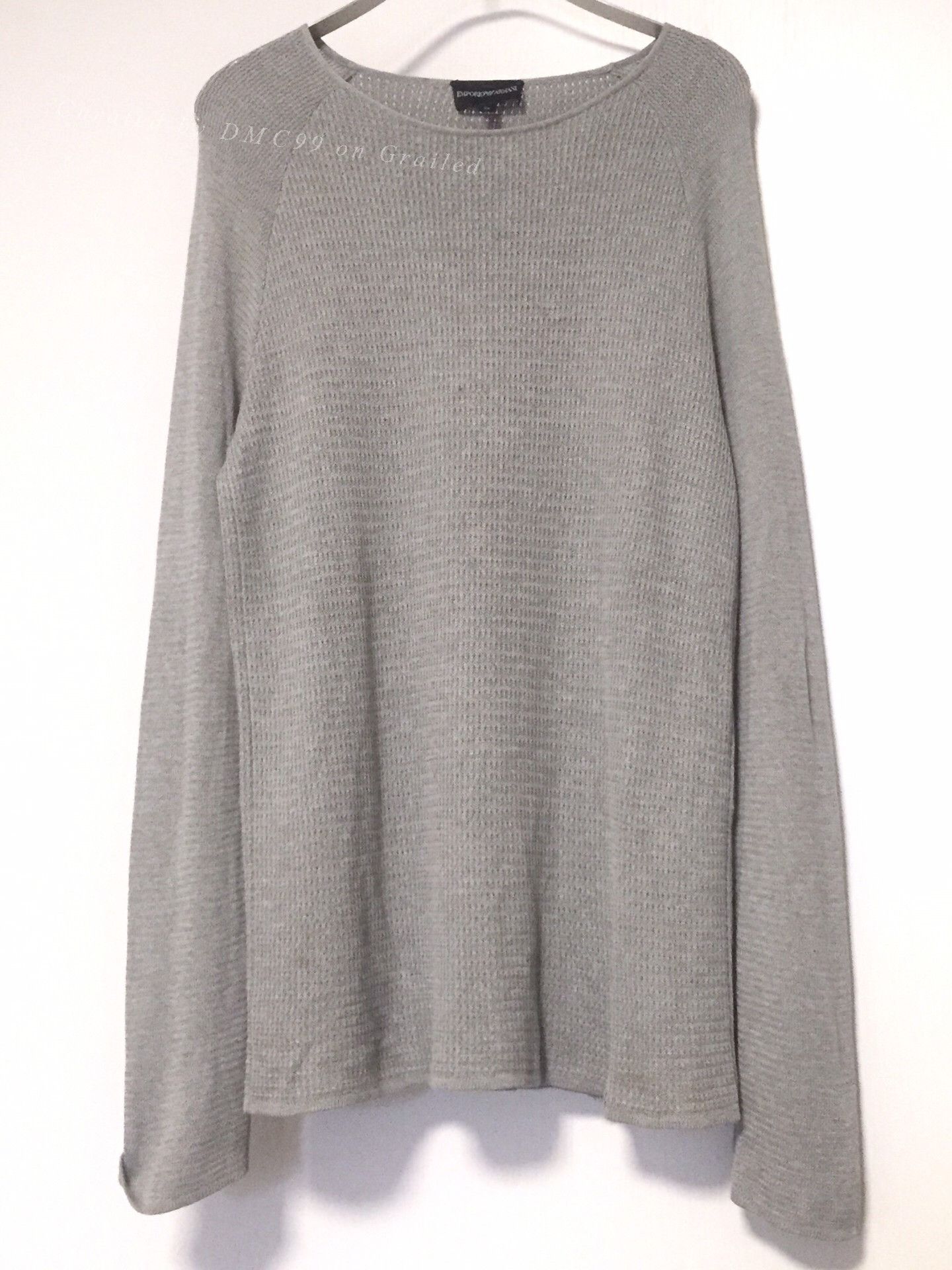 Emporio Armani Emporio Armani Light Gray Knit Sweater Size US M / EU 48-50 / 2 - 1 Thumbnail