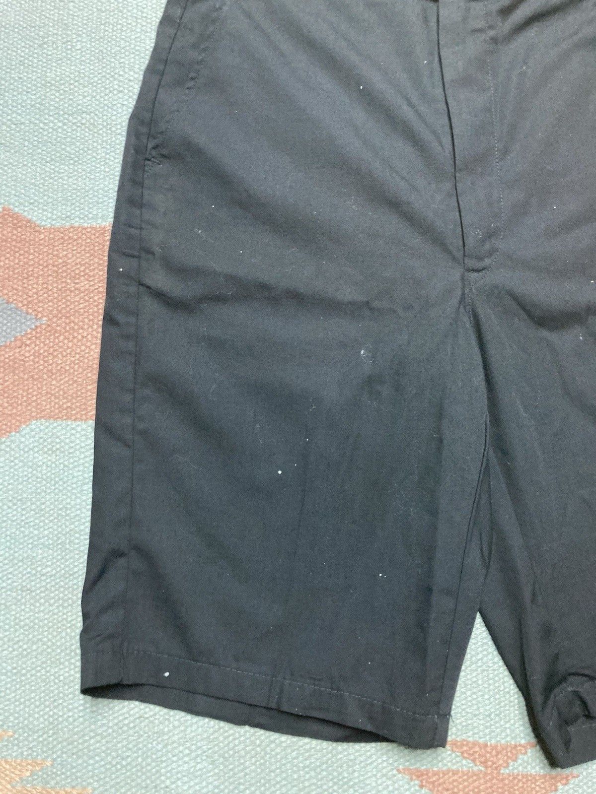 Vintage vtg 70s shorts poly cotton black paint stained distressed 27 Size US 27 - 2 Thumbnail