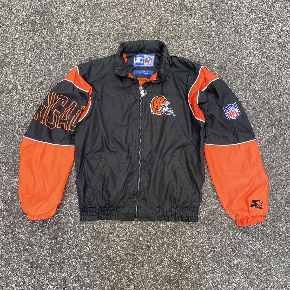 image of Vintage Bengals Starter 90's Jacket Windbreaker Bomber Nfl in Black, Men's (Size Small)