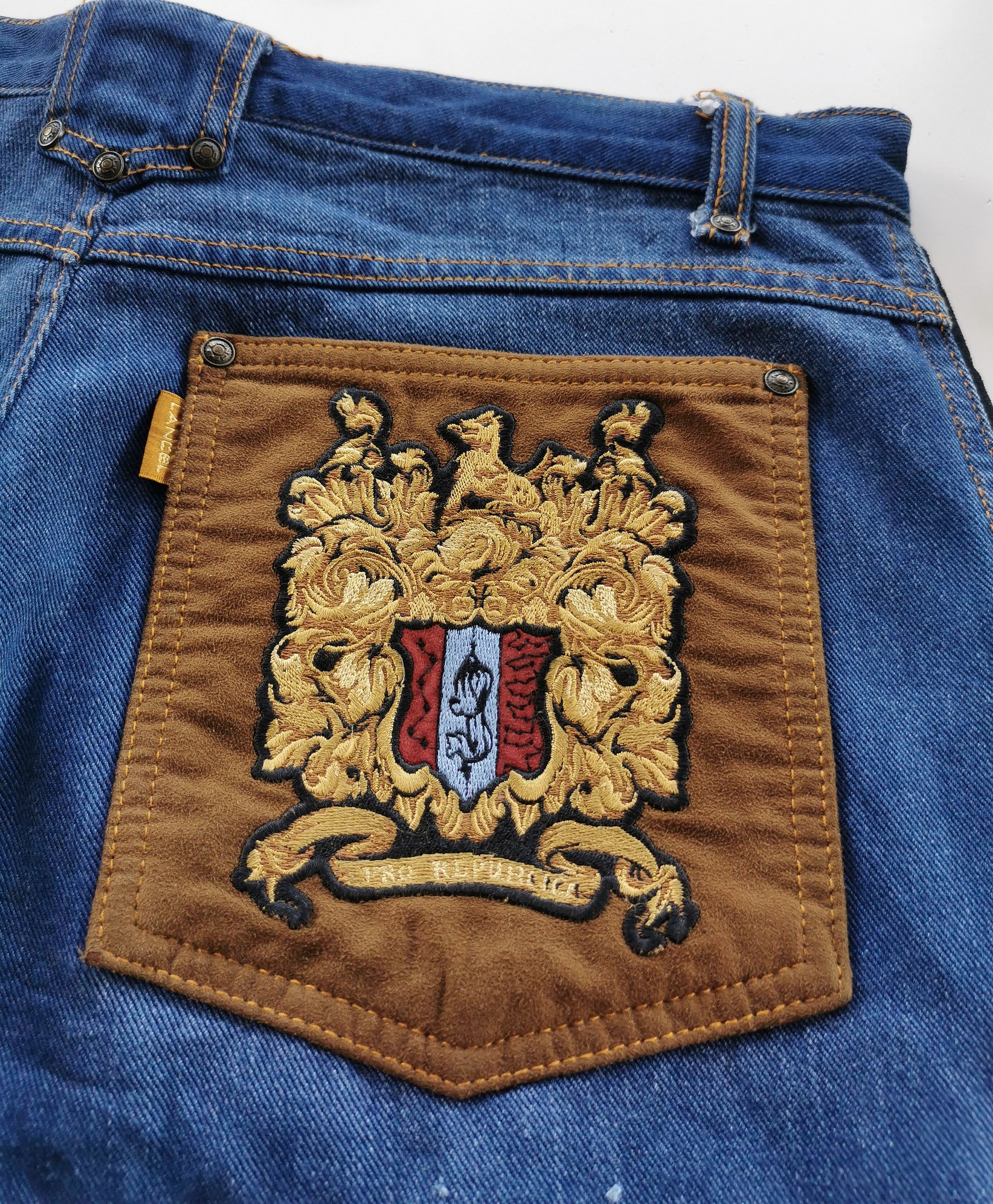 Lancel Vintage Lancel Paris Patches Rayon Denim Jeans Size US 33 - 2 Thumbnail