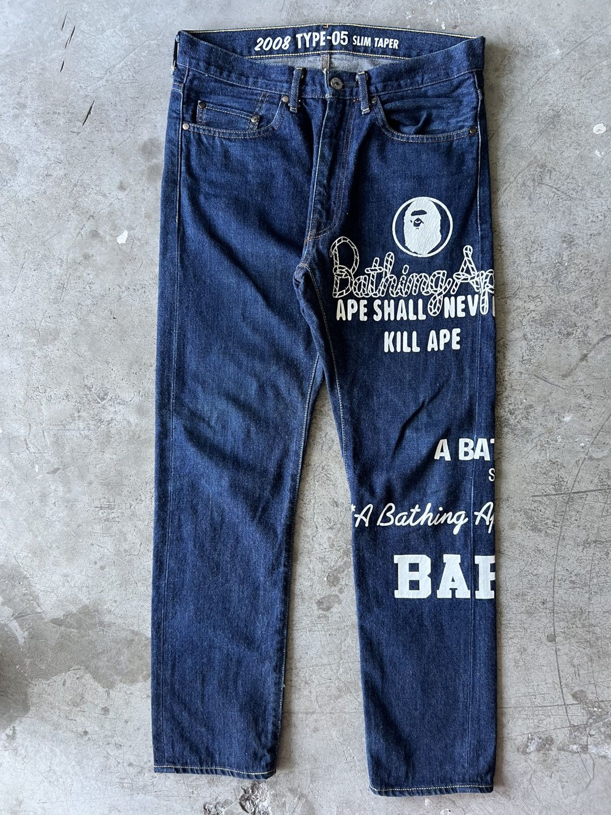 Bape Bape - 2008 Type 5 Selvedge Denim Jeans Size US 32 / EU 48 - 1 Thumbnail
