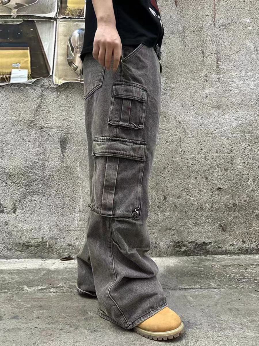 Japanese Brand × Jean Vintage Multi-Pocket Heavyweight Work Loose Jeans Size US 33 - 5 Thumbnail