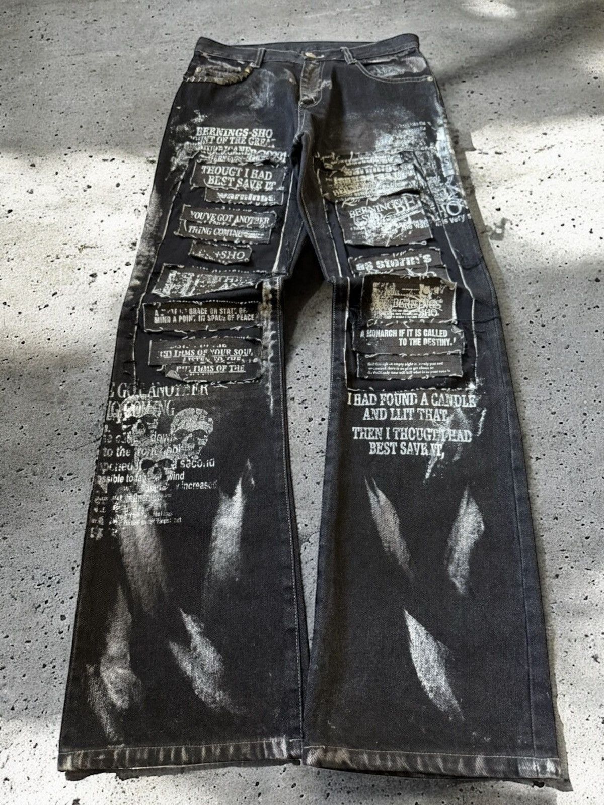Japanese Brand Rare Bernings Sho Poems Riot Studded Flared Jeans Japan Size US 30 / EU 46 - 1 Thumbnail