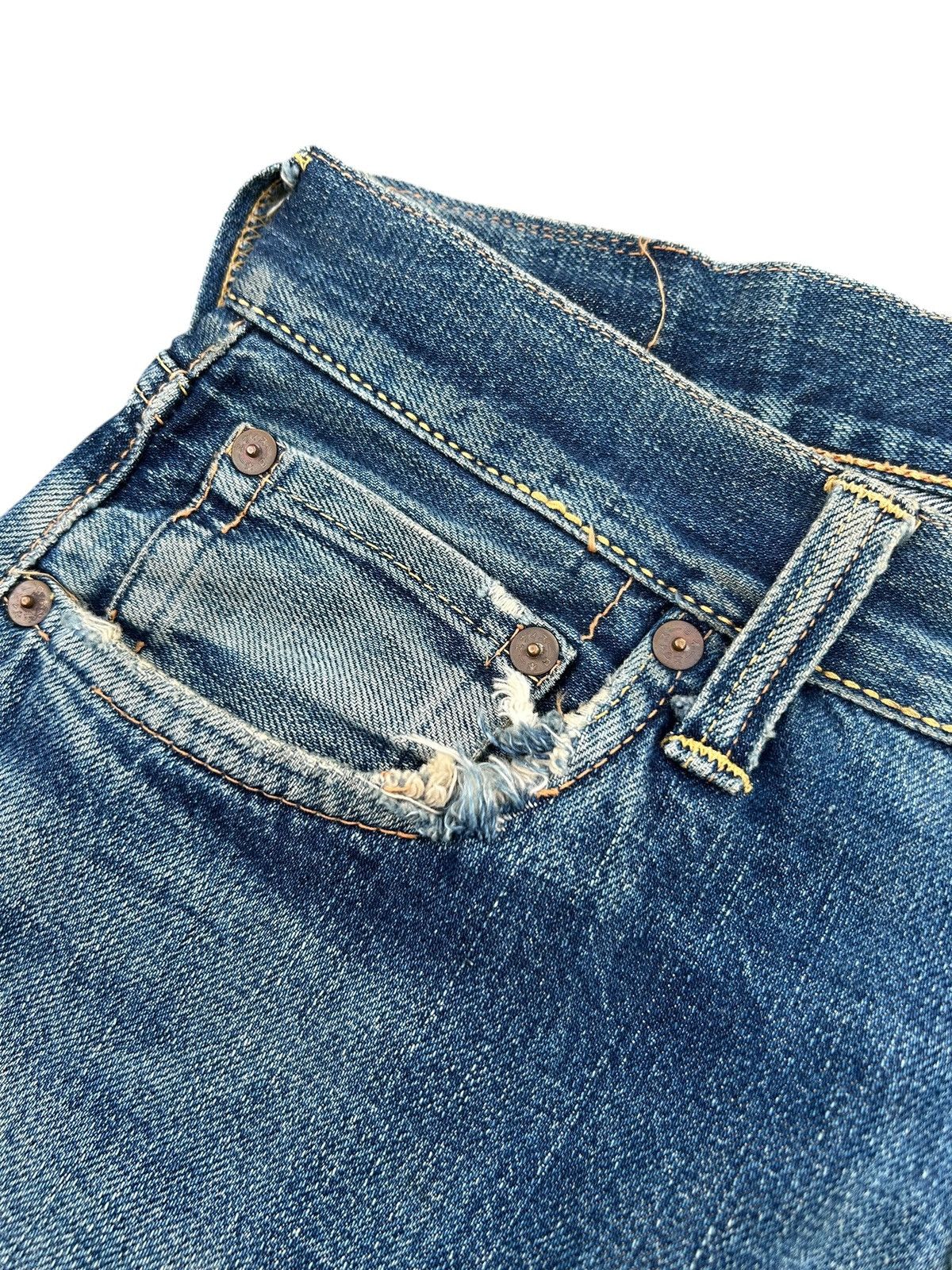 Kapital Thrashed Vintage Evisu Selvedge Denim Jeans Size US 28 / EU 44 - 9 Thumbnail