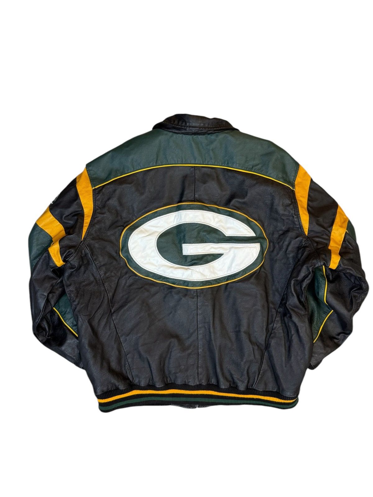 NFL × Vintage Vintage Green Bay Packers NFL Leather Jacket Size US XXL / EU 58 / 5 - 2 Thumbnail
