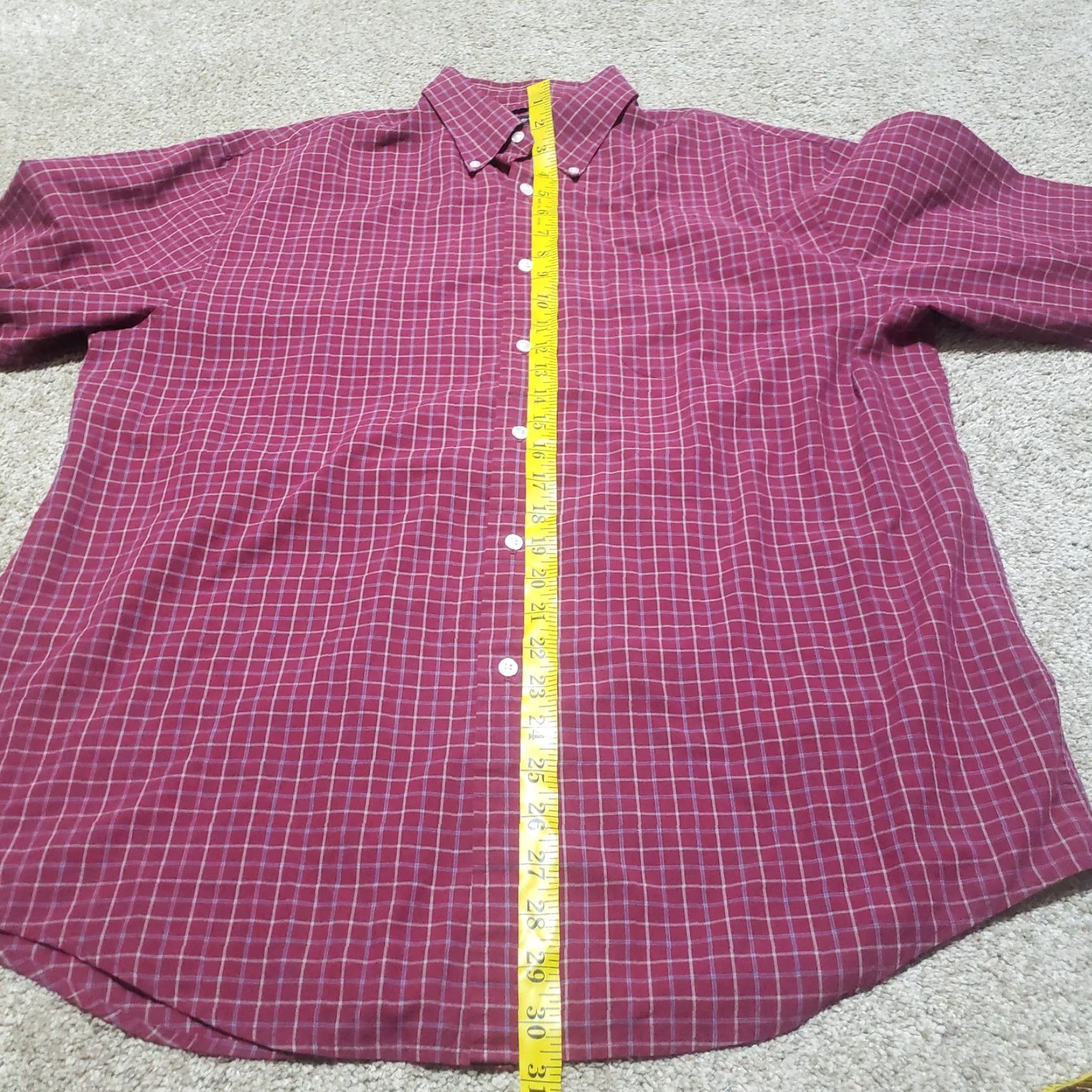Vintage Saddlebred Shirt Button-Up Long Sleeve Red Checkered Adult Mens Size L Large Cotton Knit, Plaid, Button-Down, Pocket, Logo, American Theme Size US M / EU 48-50 / 2 - 6 Thumbnail