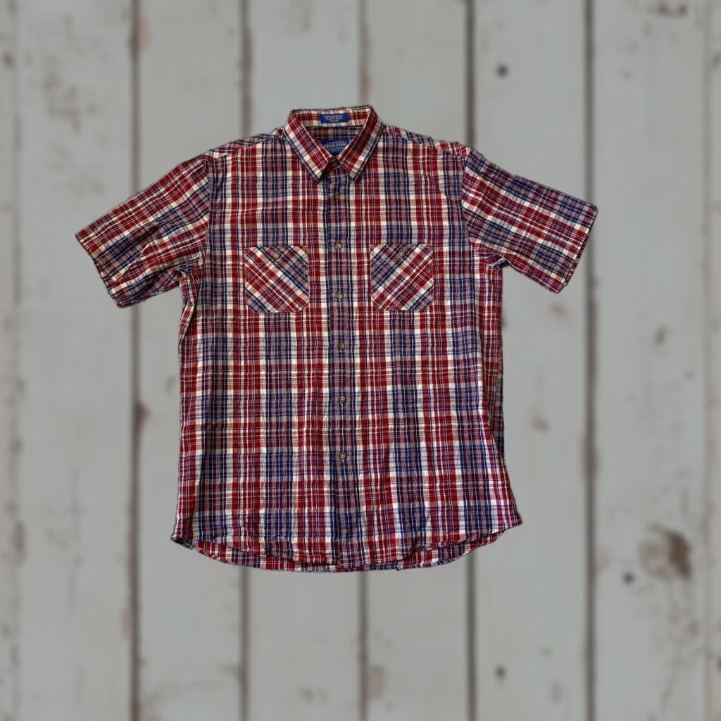Pendleton Pendleton Santiam shirt Mens L Button-Up Plaid Short Sleeve Red Size US L / EU 52-54 / 3 - 1 Thumbnail