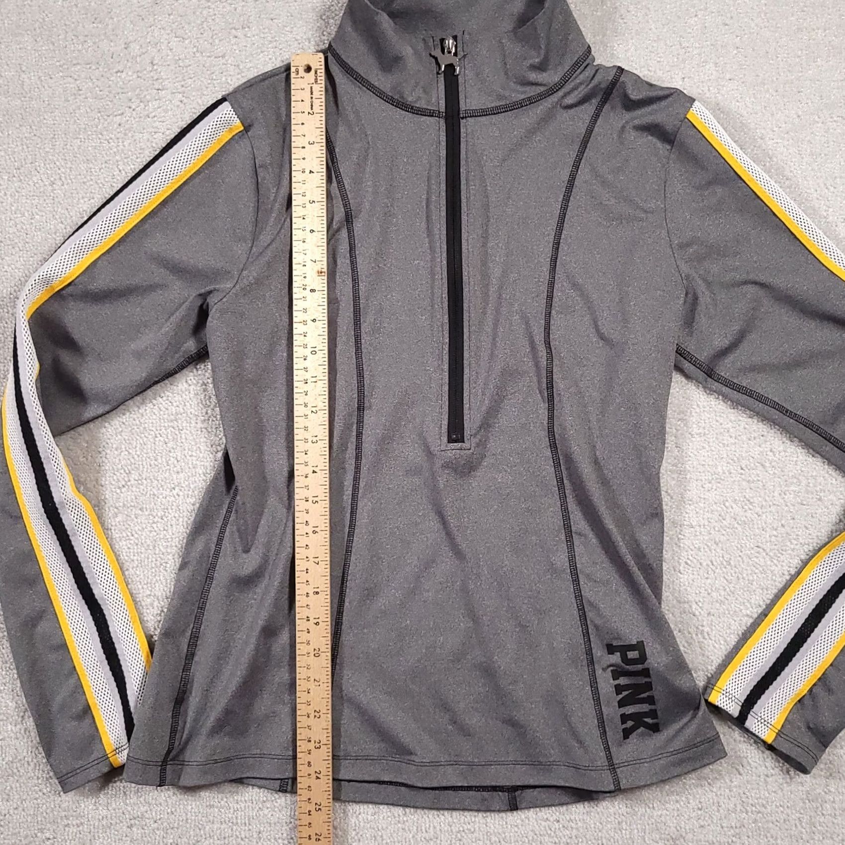 Victoria's Secret PINK By Victorias Secret Sweatshirt Womens Large Gray Half Zip Dog Zipper Athletic Shirt Size L / US 10 / IT 46 - 6 Thumbnail