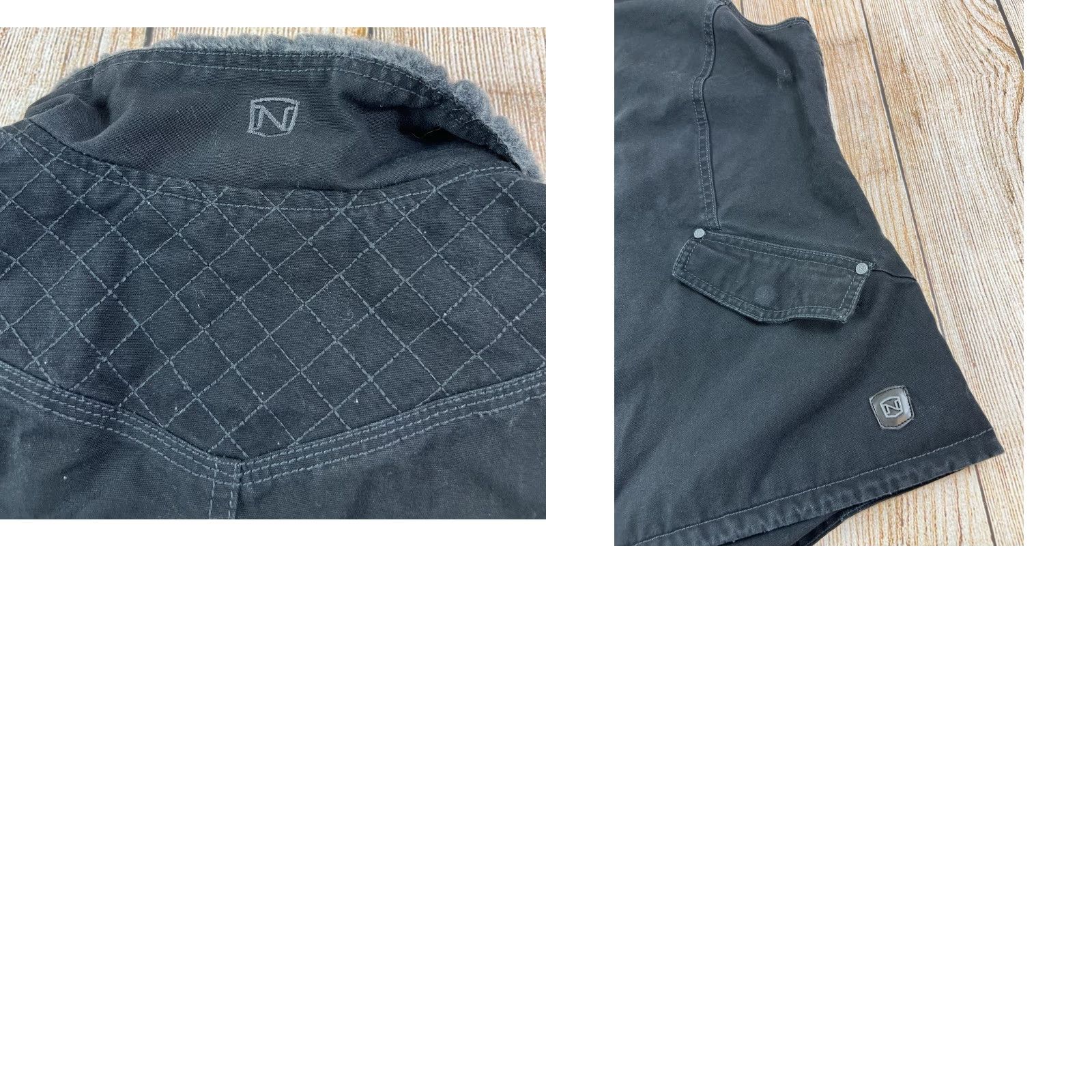 Vintage Noble Outfitters Canvas Vest Women Fleece Lined Black Gray Size XL Weather Barn Western Outdoor Classic Short Sleeveless Full Zip Size XL / US 12-14 / IT 48-50 - 8 Thumbnail