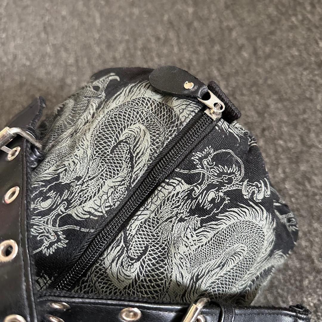 Leather Vintage Shin & Company Dragon Canvas Leather Punk Duffle Bag Size ONE SIZE - 10 Thumbnail