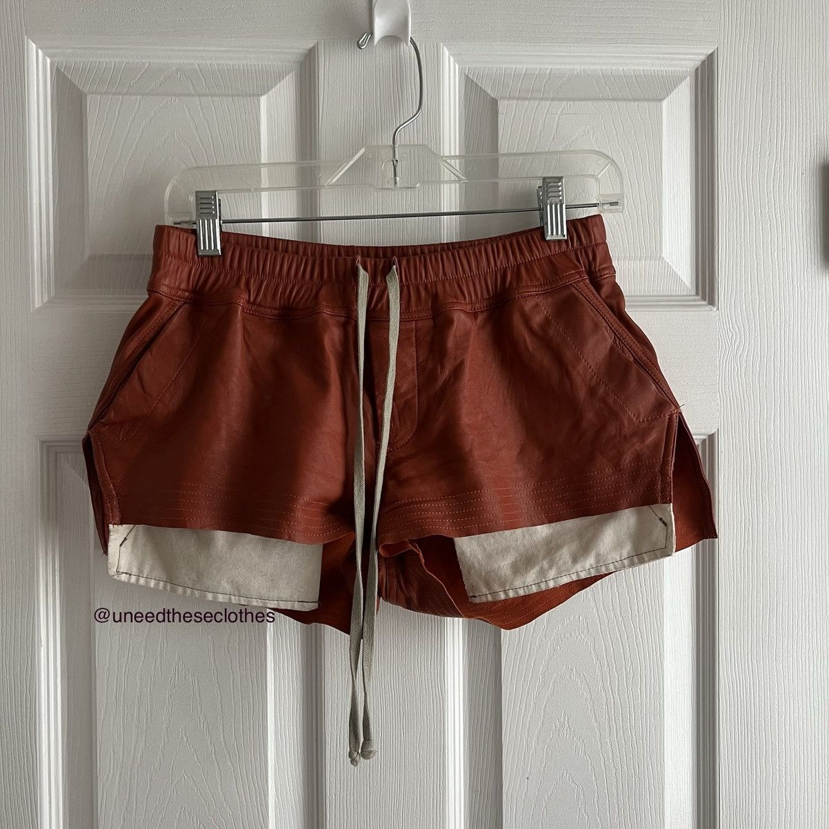 Rick Owens Rick Owens Leather Shorts Size 27" / US 4 / IT 40 - 1 Thumbnail