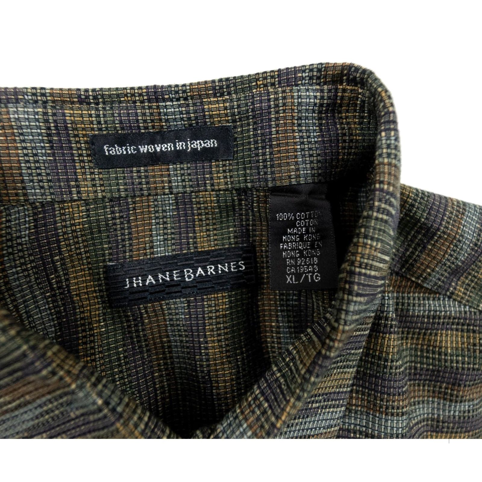 Vintage VINTAGE Jhane Barnes Shirt Mens XL Green Button-Up Woven Japan Abstract Shirt Size US XL / EU 56 / 4 - 7 Thumbnail