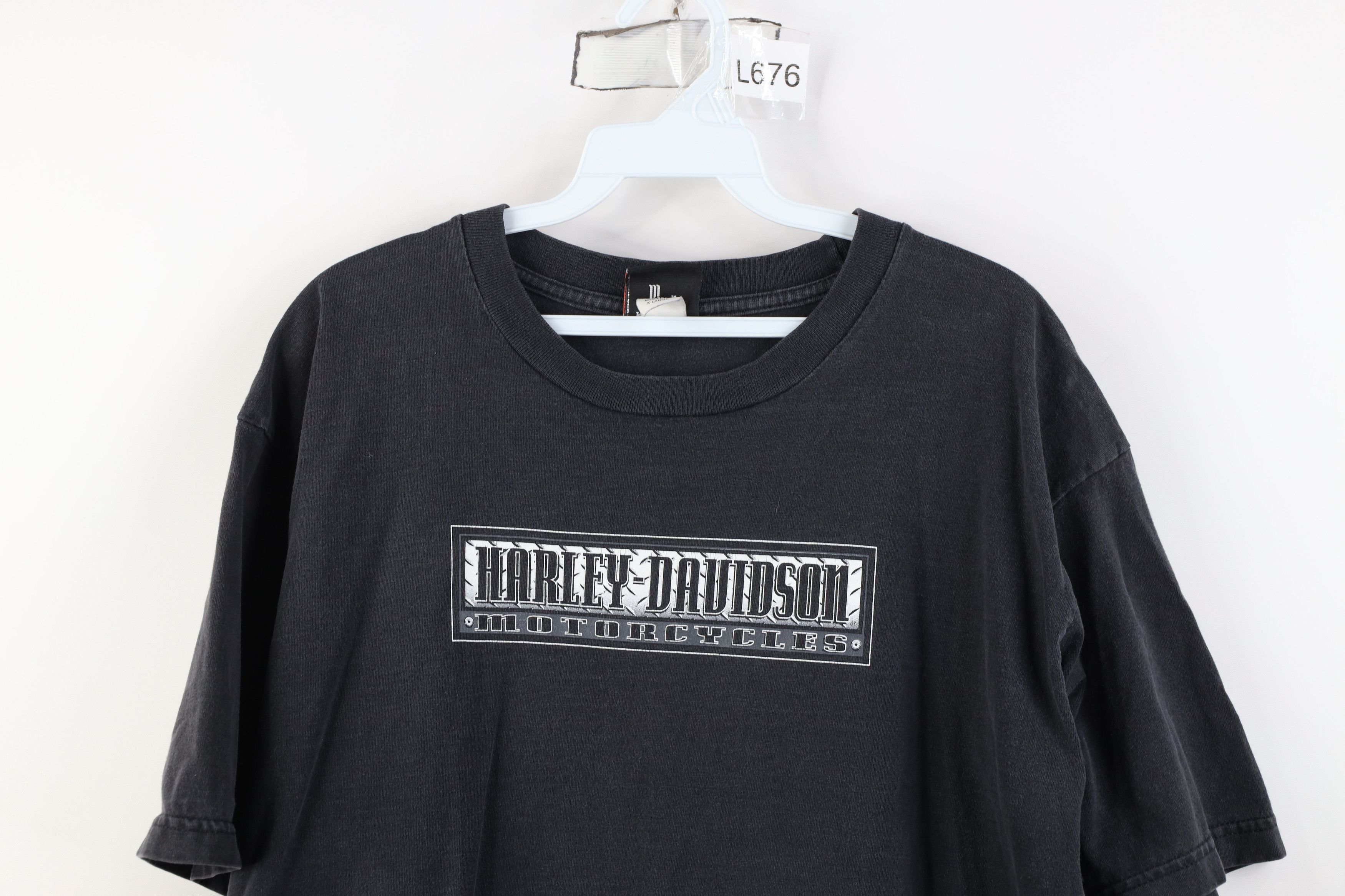 Harley Davidson Vintage Y2K Harley Davidson Steel Plate Box Logo T-Shirt USA Size US XL / EU 56 / 4 - 2 Thumbnail