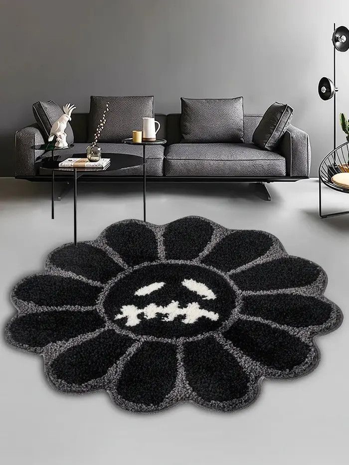 Handmade 100cm 3D Handmade Smiley Flower Art Soft Rug Size ONE SIZE - 1 Thumbnail