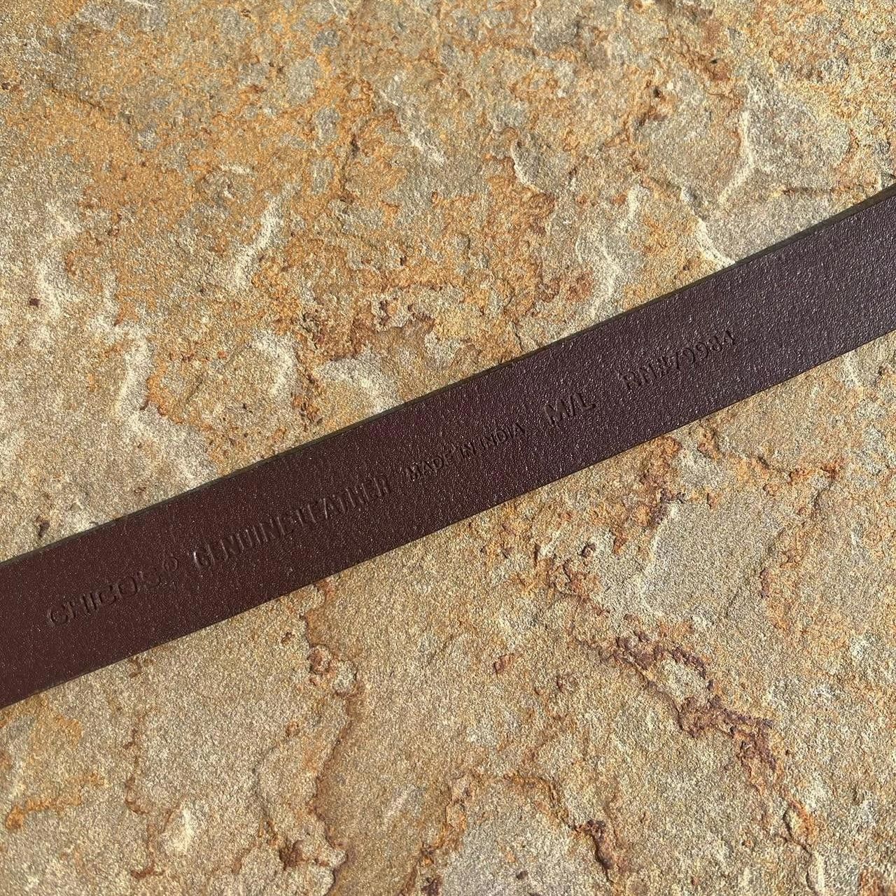 Chicos Retro Metal Hook Buckle Brown Leather Belt Size ONE SIZE - 4 Thumbnail