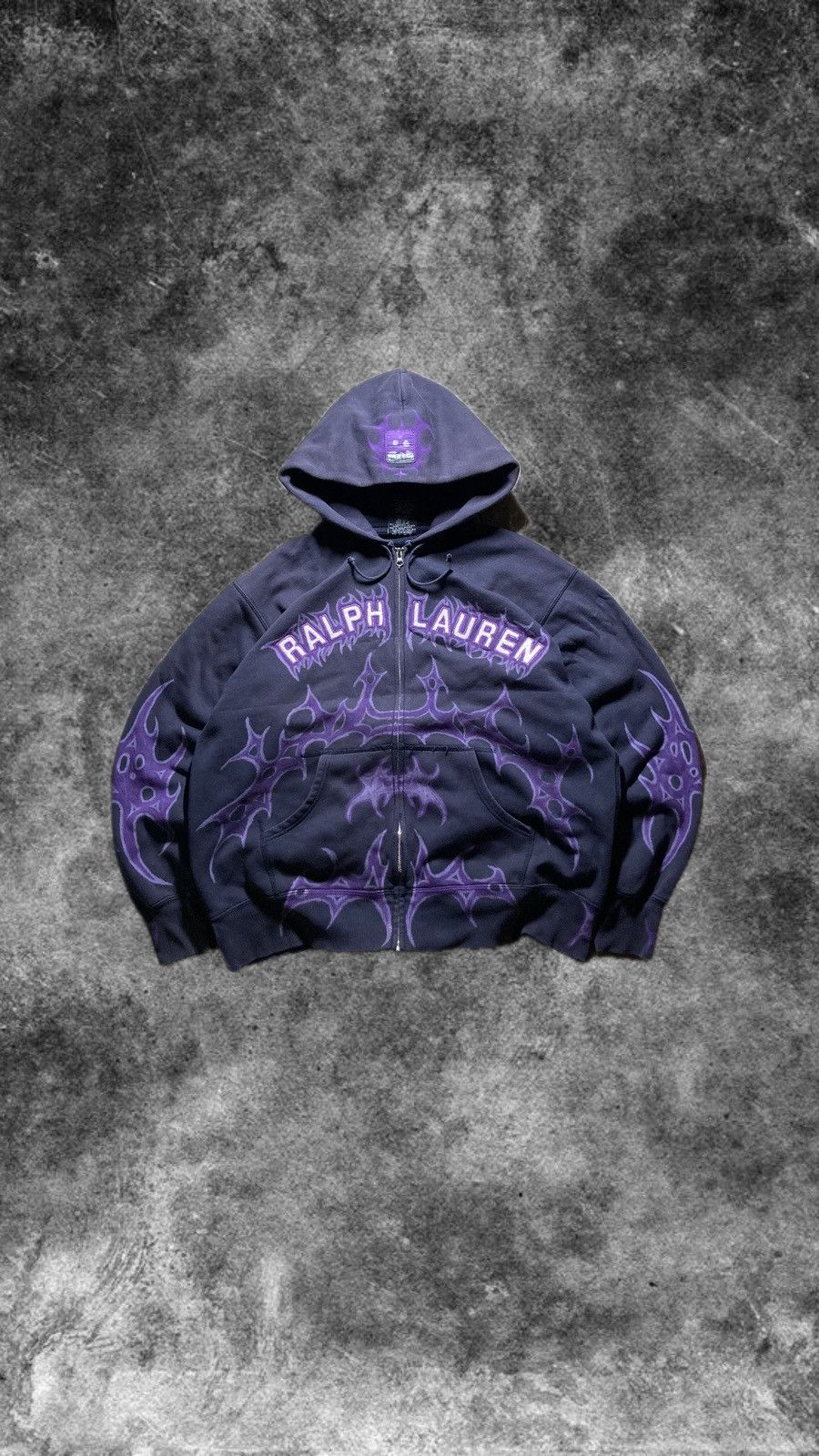 Polo Ralph Lauren ⛩️ Polo Ralph Lauren Custom Zip Hoodie Y2K Punk Rock Big logo Size US L / EU 52-54 / 3 - 1 Thumbnail