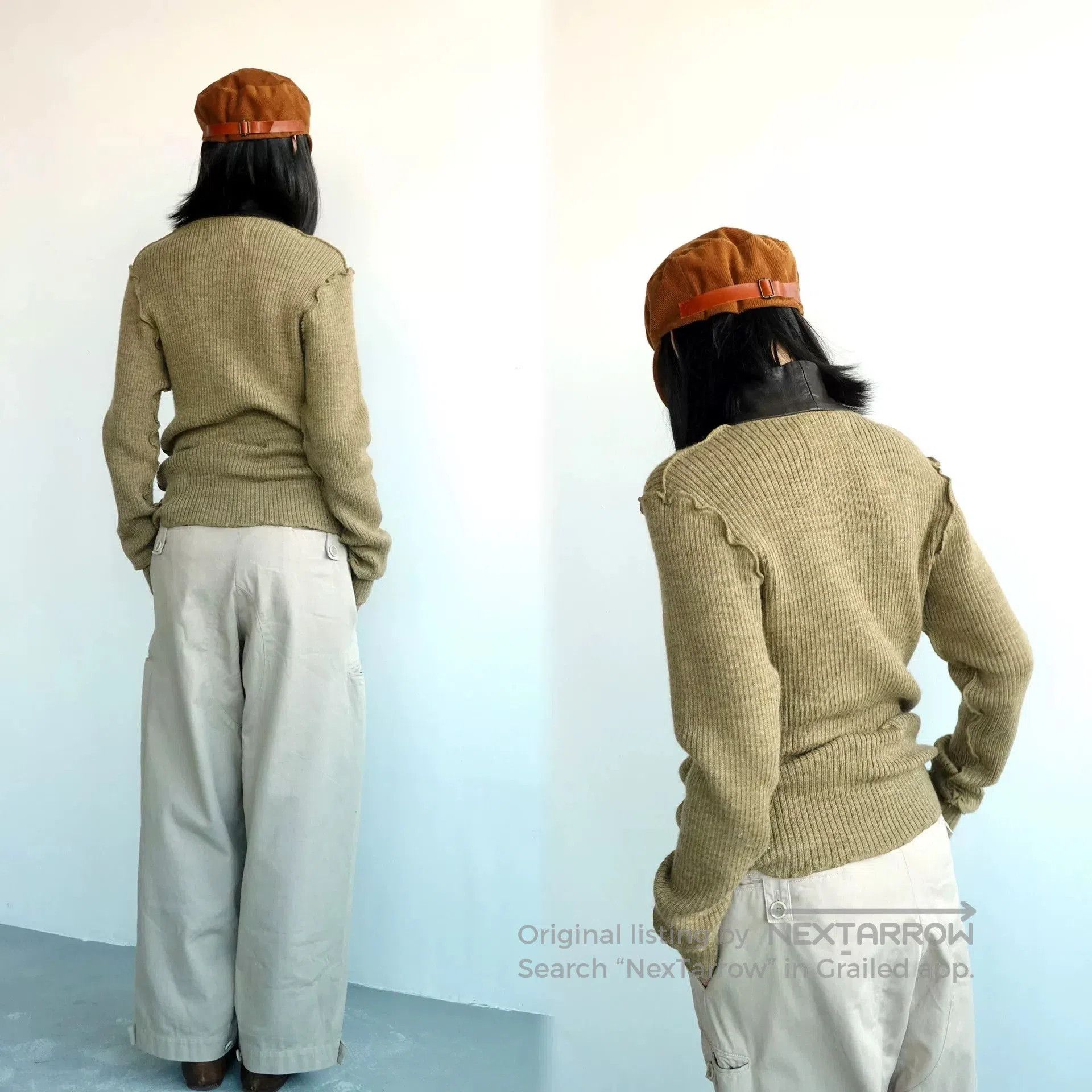 Share Spirit Homme Vintage Style Military Knit Sweater. Size M / US 6-8 / IT 42-44 - 4 Thumbnail